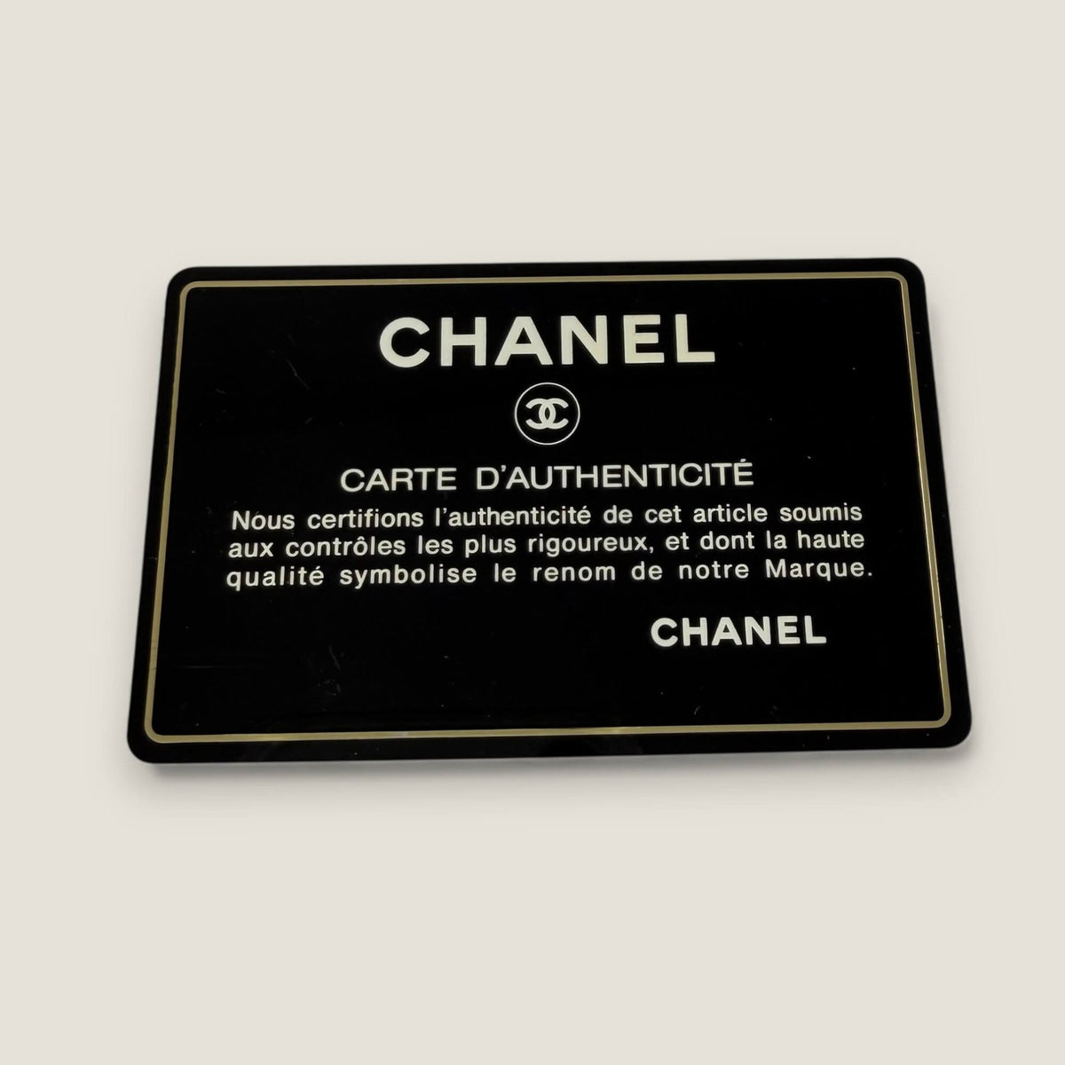 authenticity card Chanel