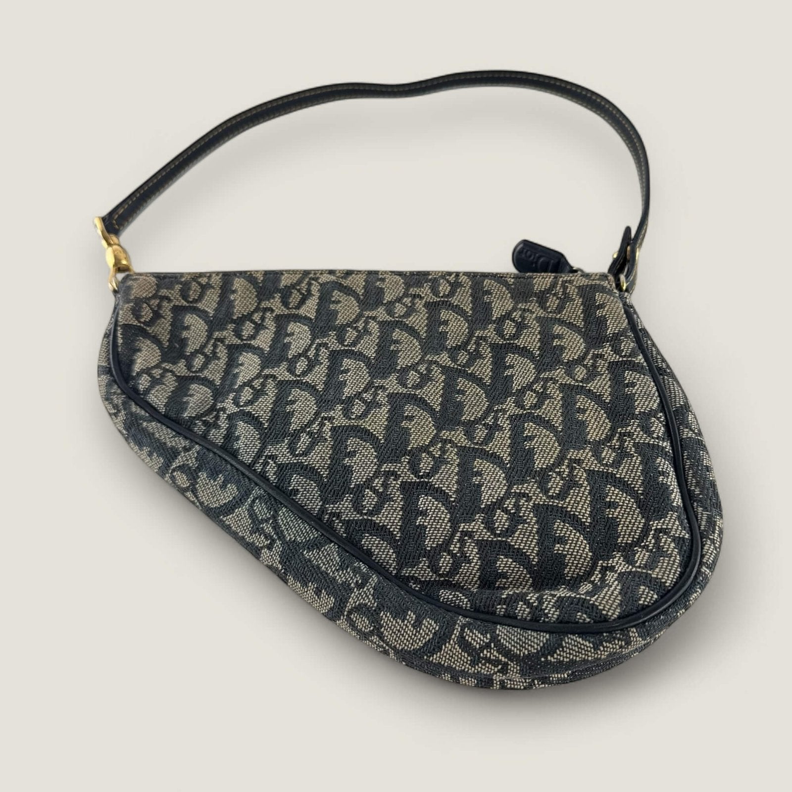 Authentic Christian Dior navy saddle pouch