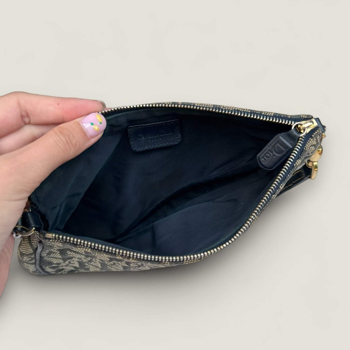 Interior authentic Dior saddle bag pouch