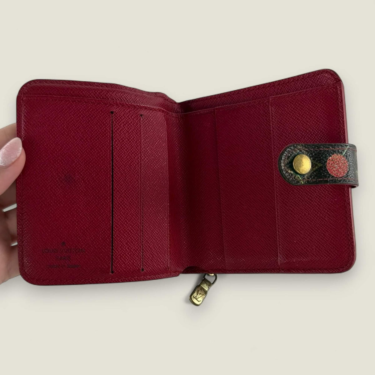 Interior original Louis Vuitton Murakami cherry wallet