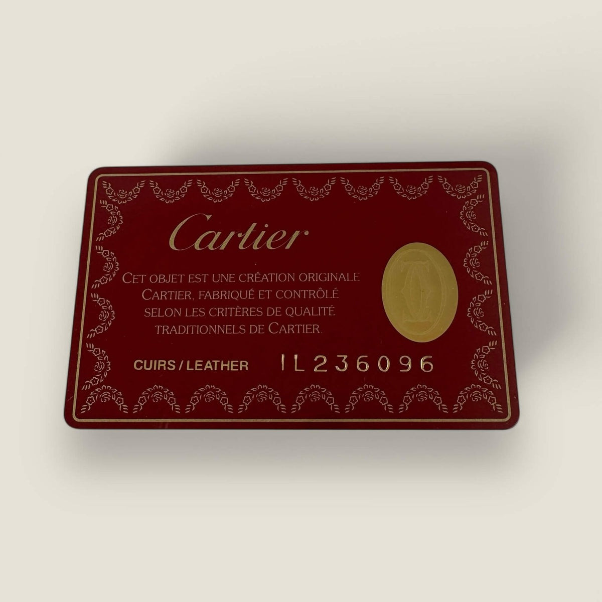 Cartier authentiteitskaart preloved
