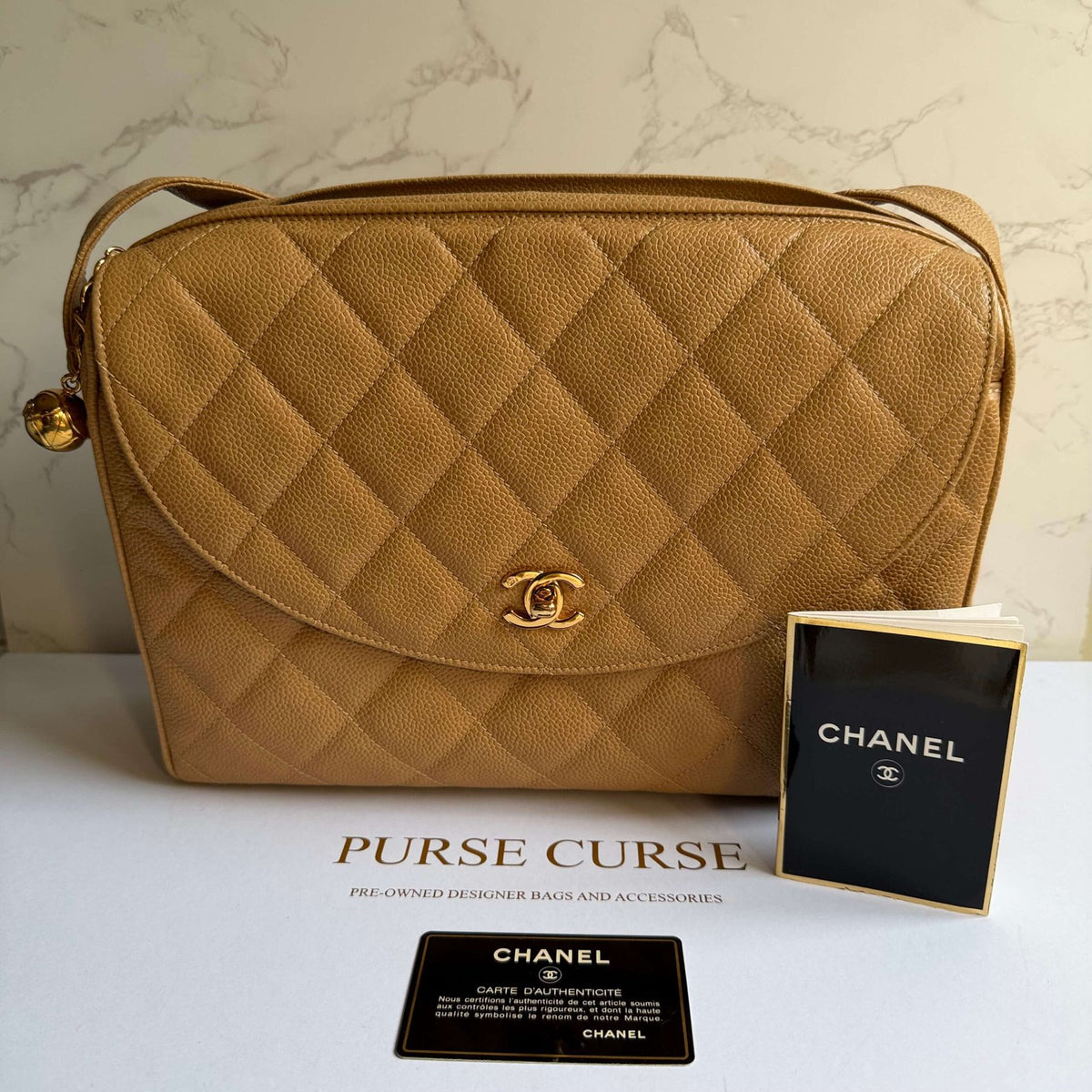 Chanel caviar leather vintage camera bag