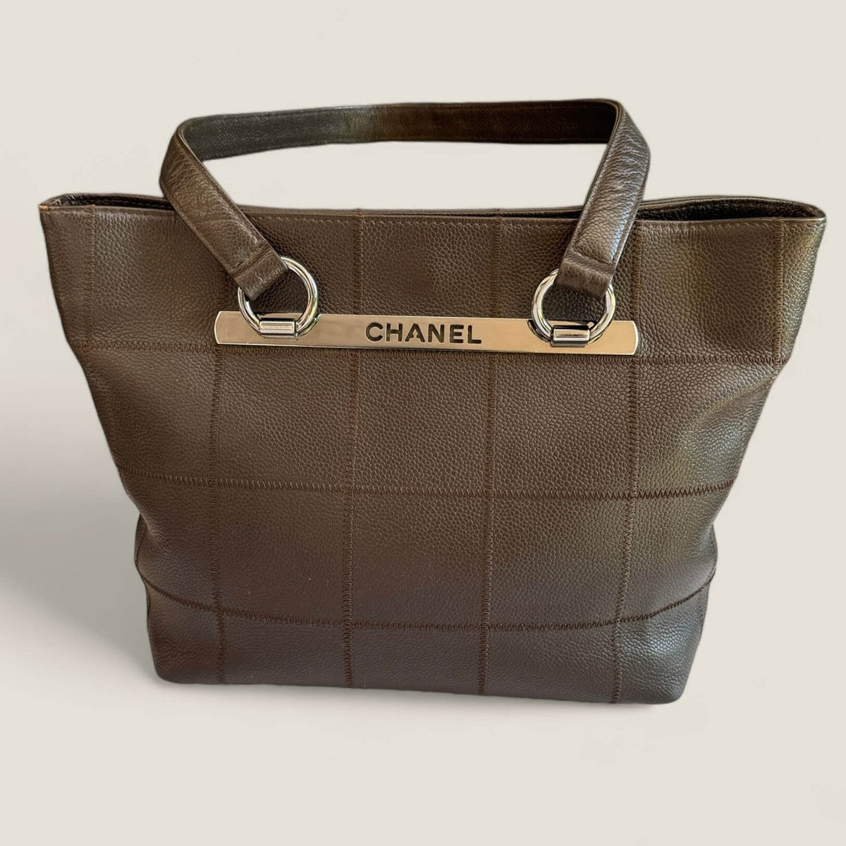 Chanel chocolate bar caviar tote bruin - pre-owned