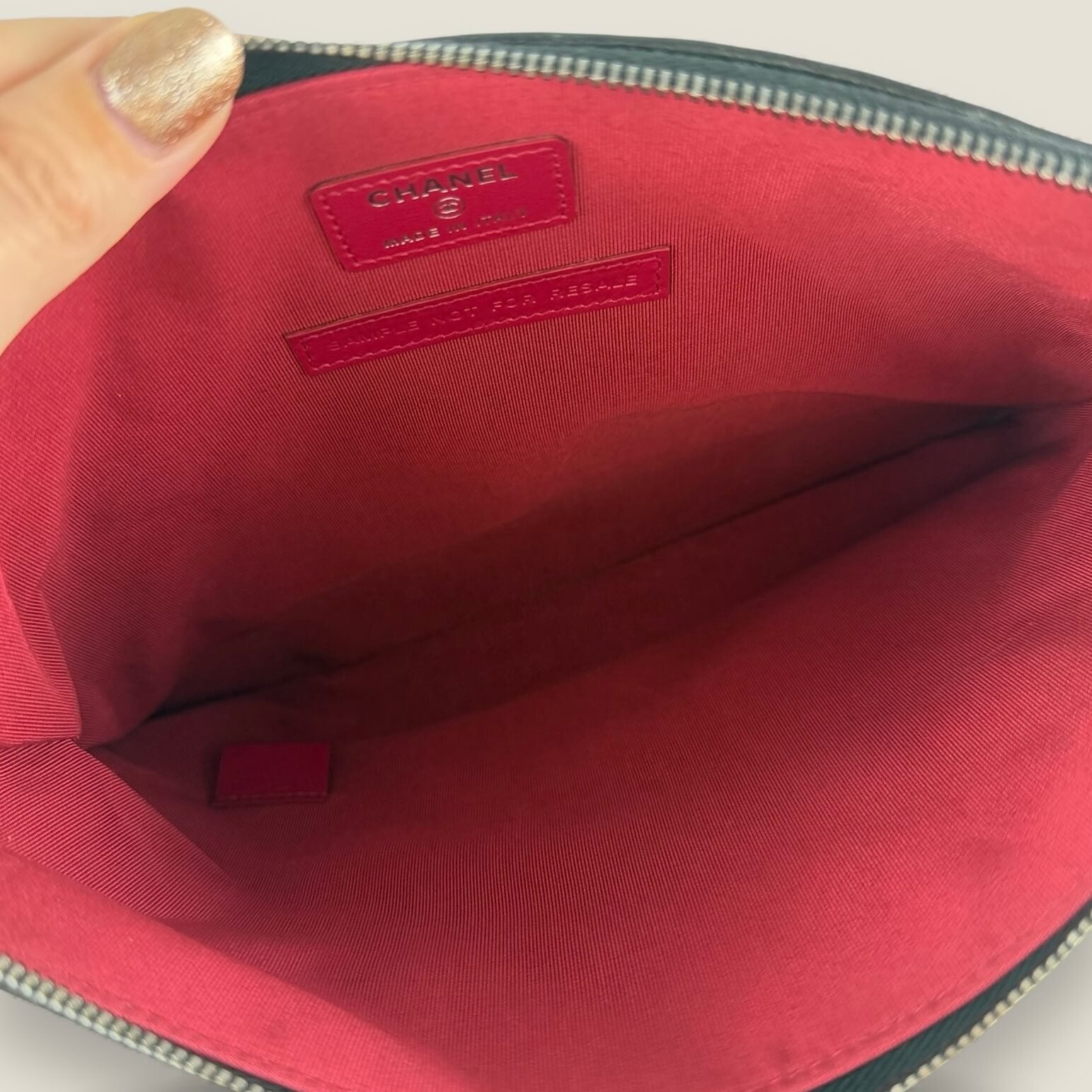 Chanel clutch red interior