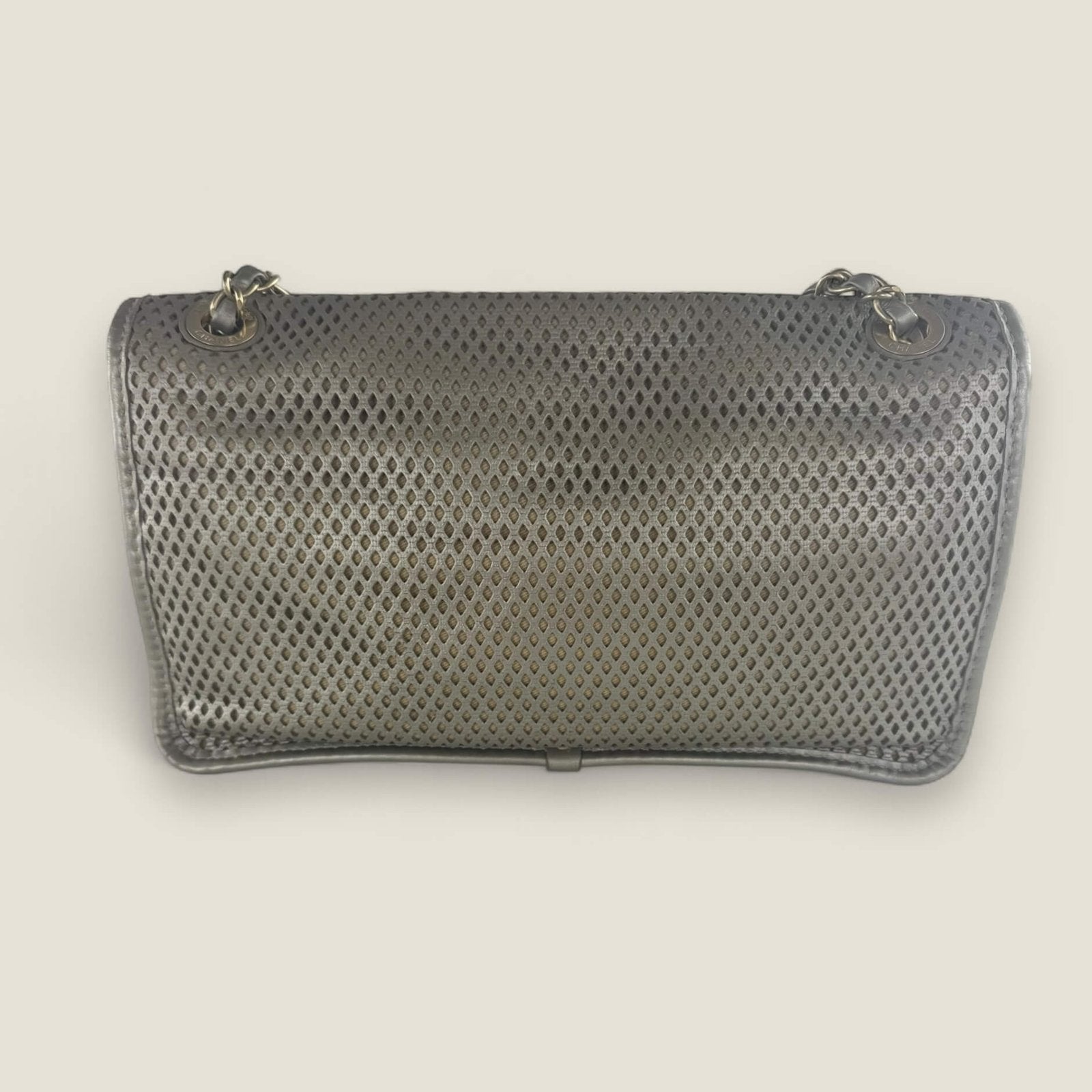 Chanel up in the air flap silver back