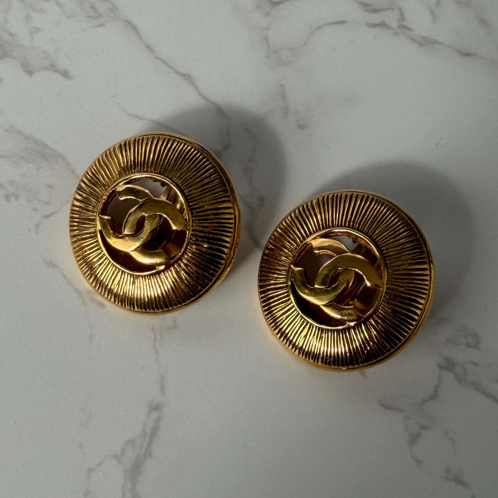 Chanel vintage CC logo earrings