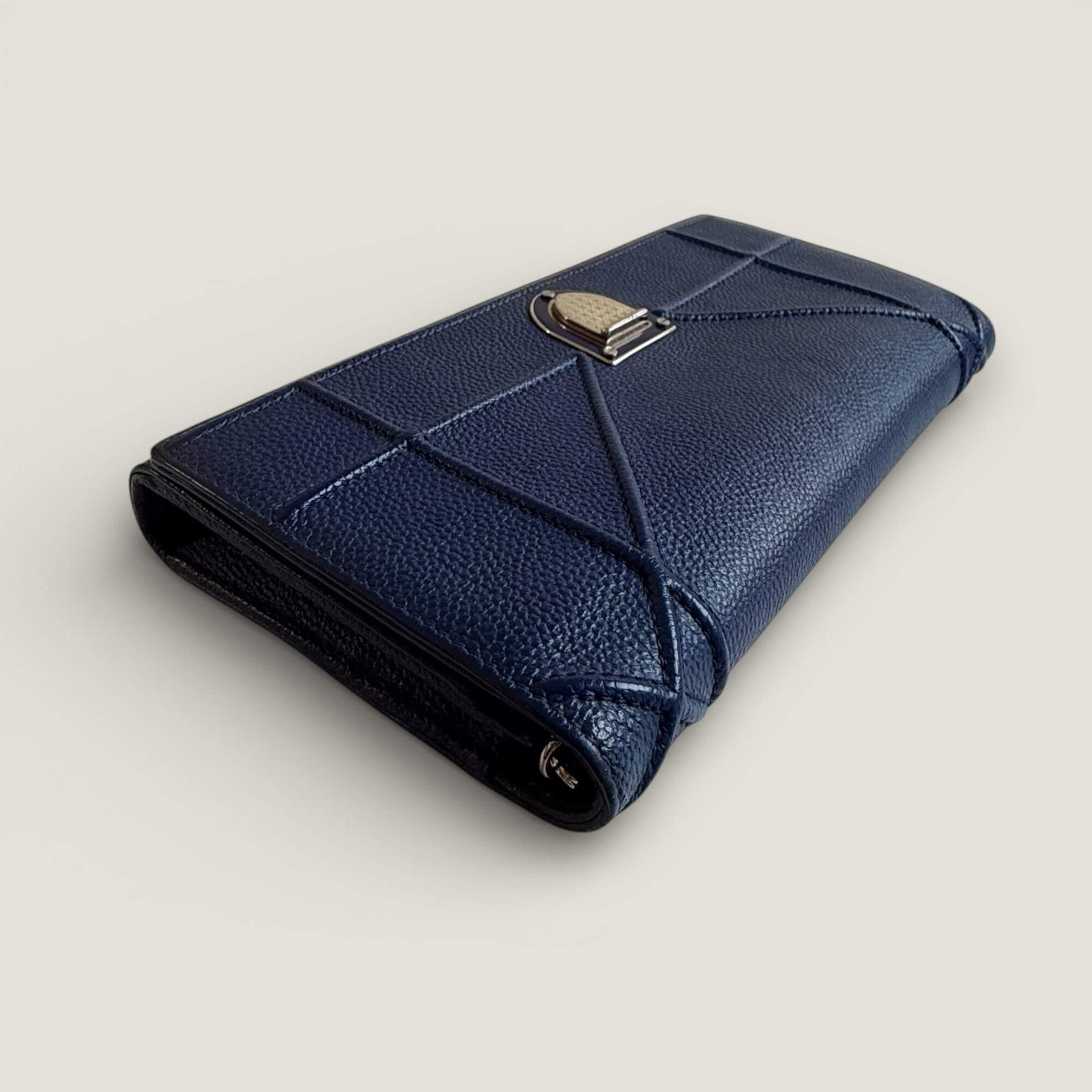 Dior Diorama Croisiere clutch blue leather minimal design