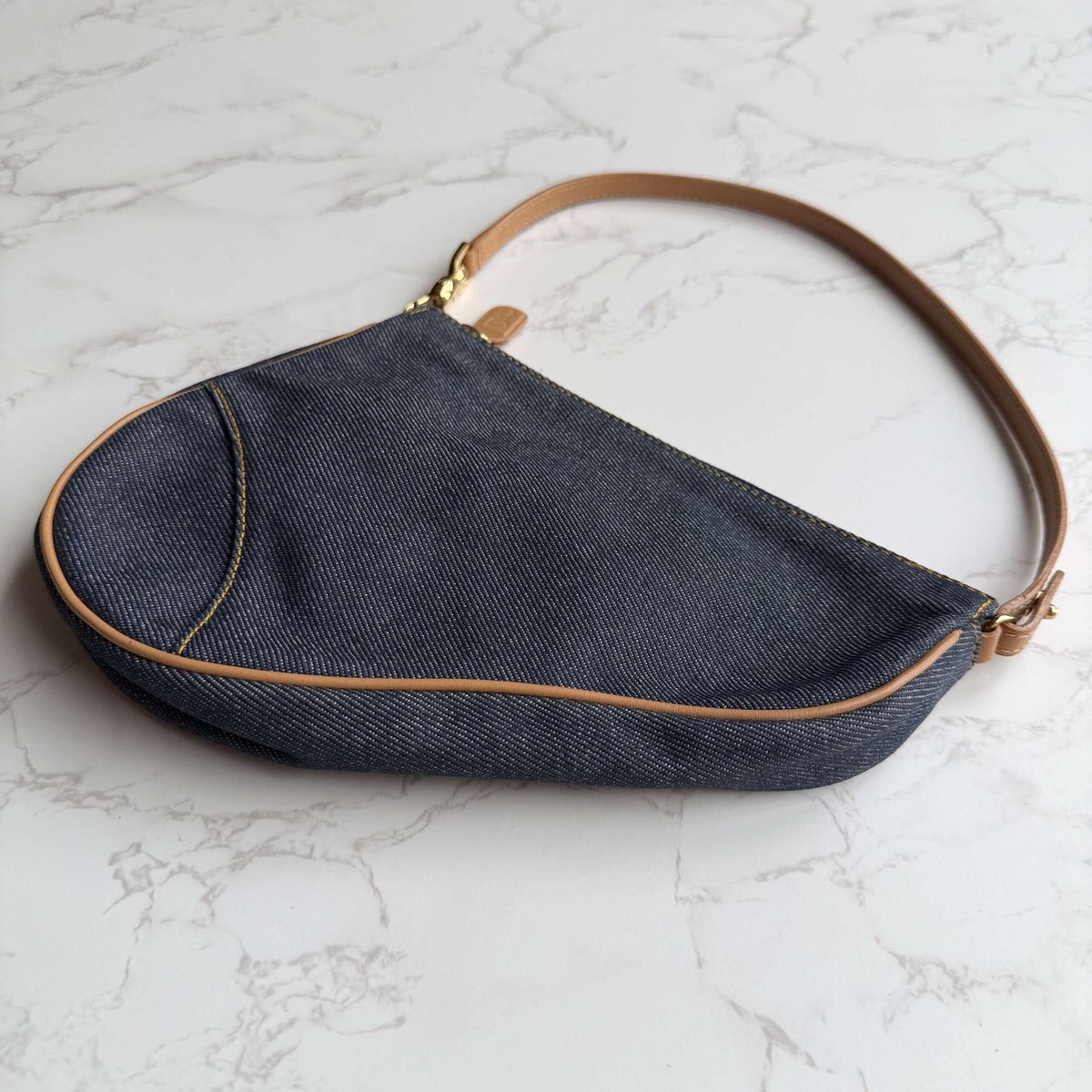 Dior vintage denim saddle pochette