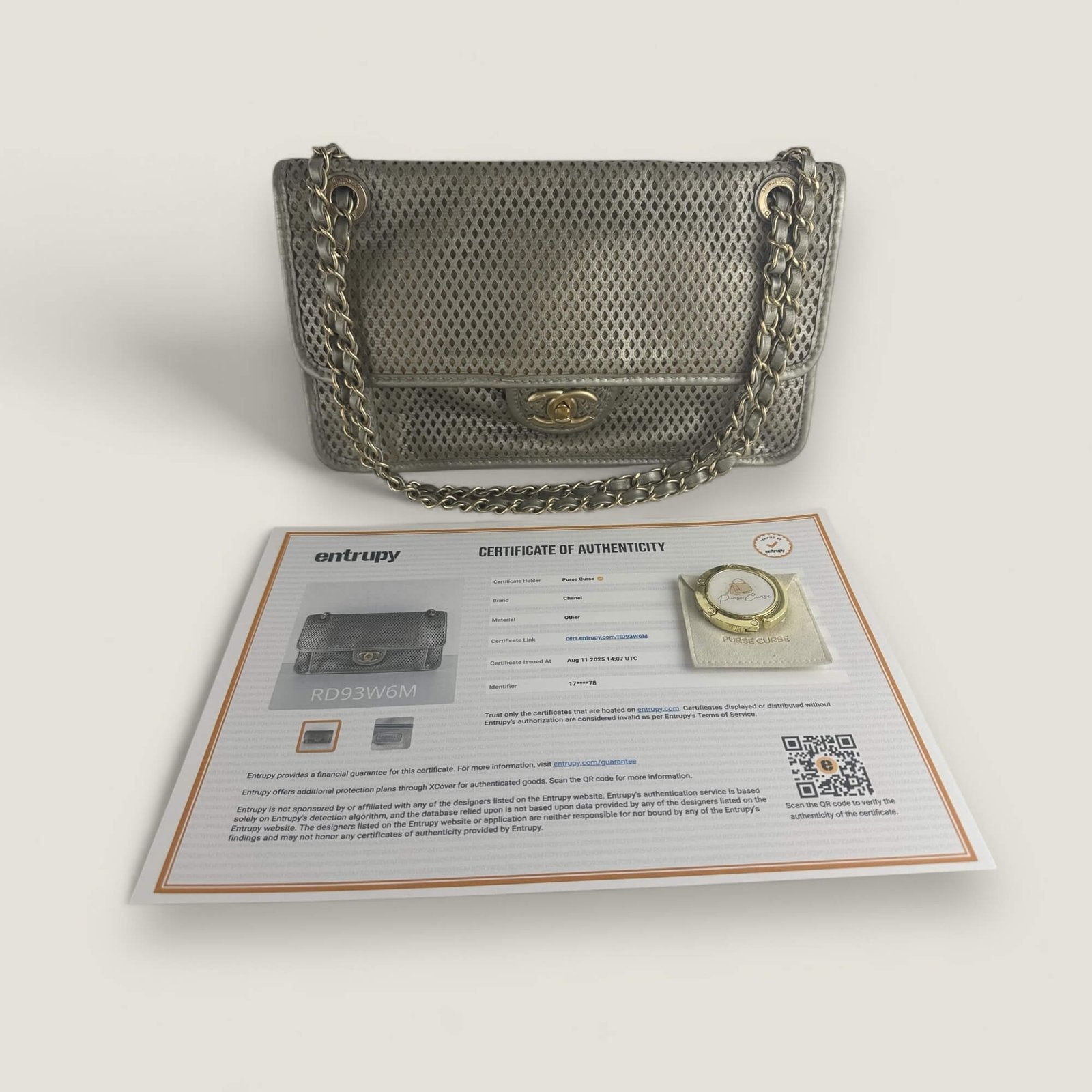 Entrupy certificate up in the air Chanel