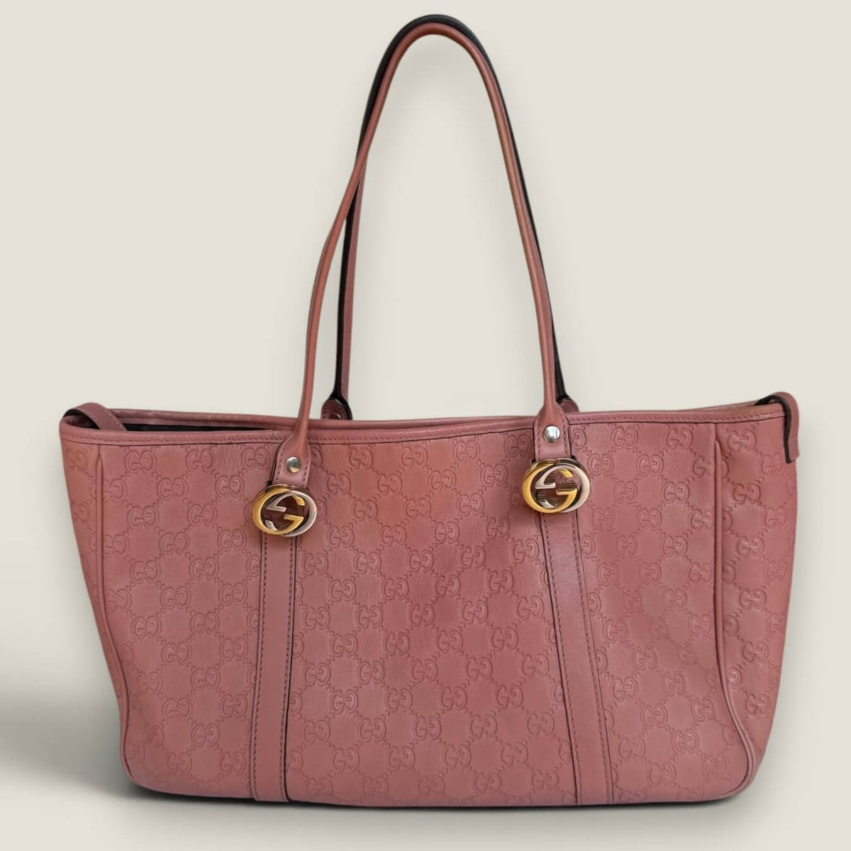 Gucci Guccissima Twins tote bag pink leather - pre-owned