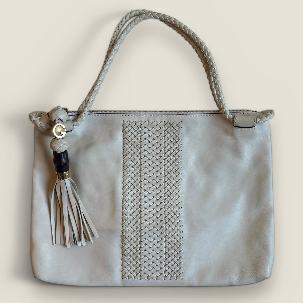 Gucci beige leather handmade tote