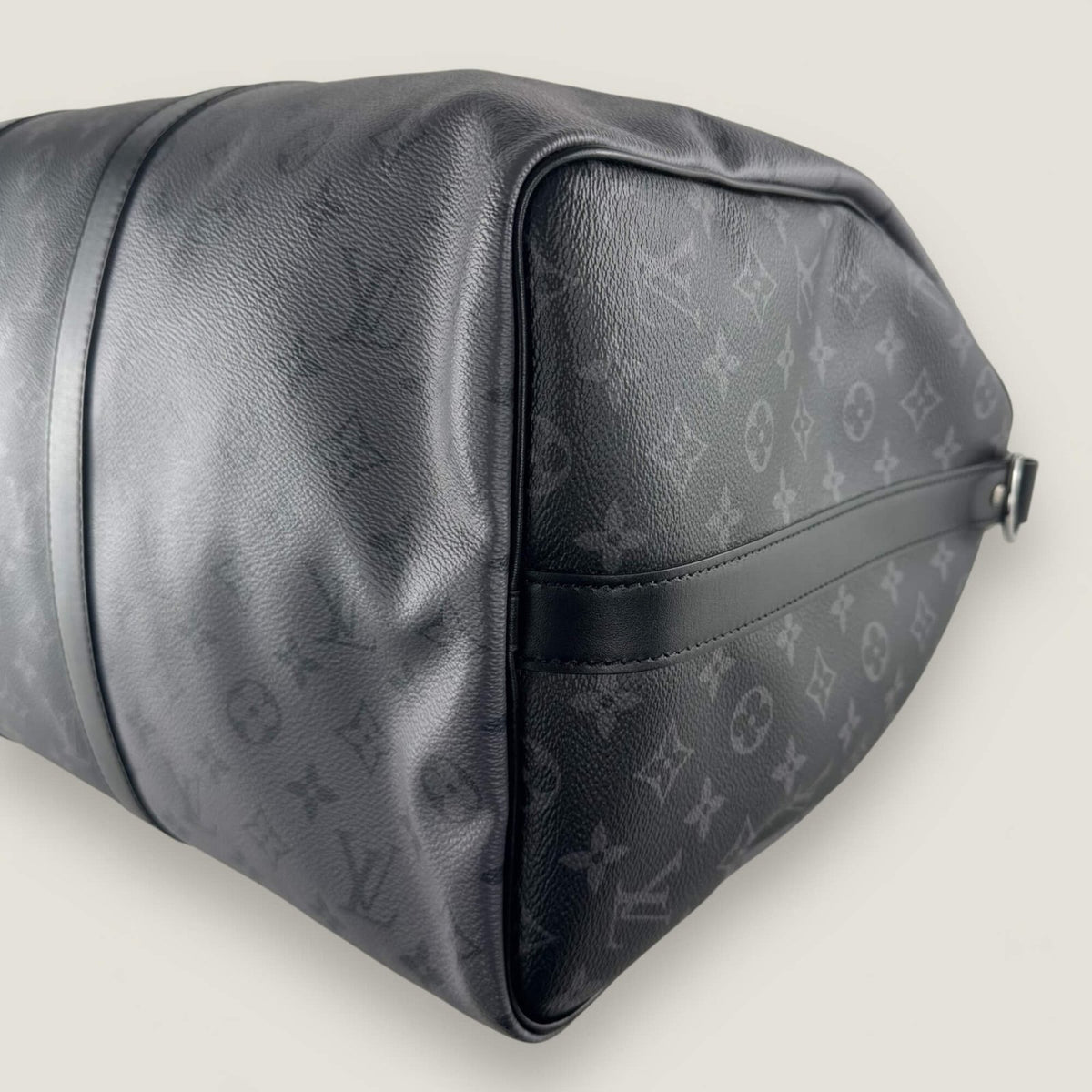 Hoekjes pre-owned Louis Vuitton Keepall 50 grijs monogram canvas