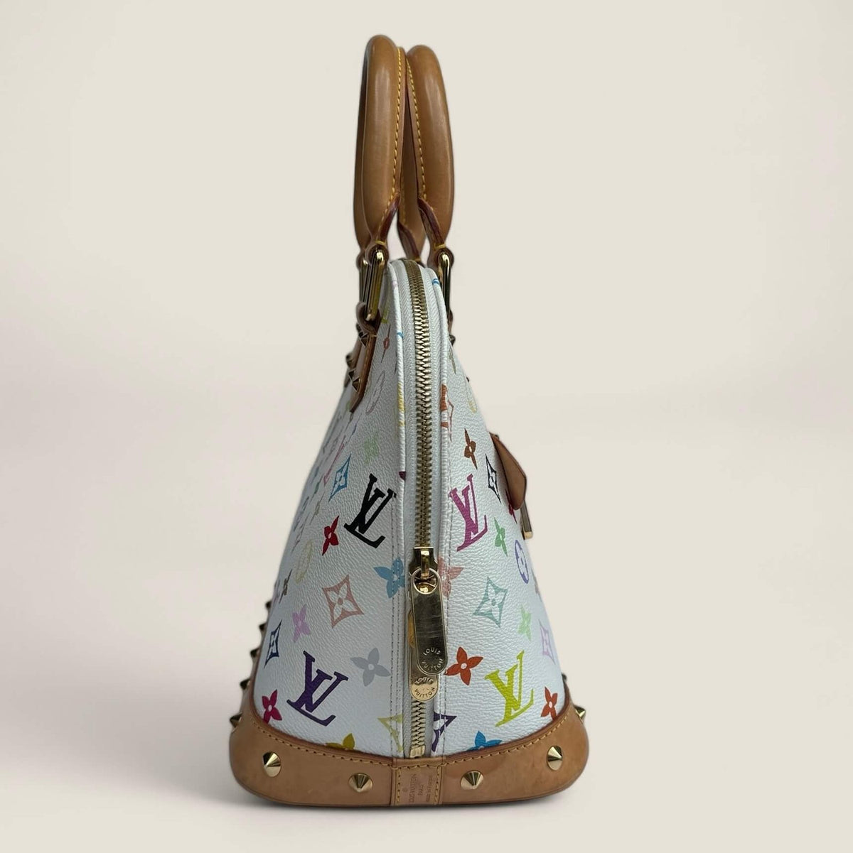 Louis Vuitton Alma PM White Monogram Multicolor Canvas Takashi Murakami