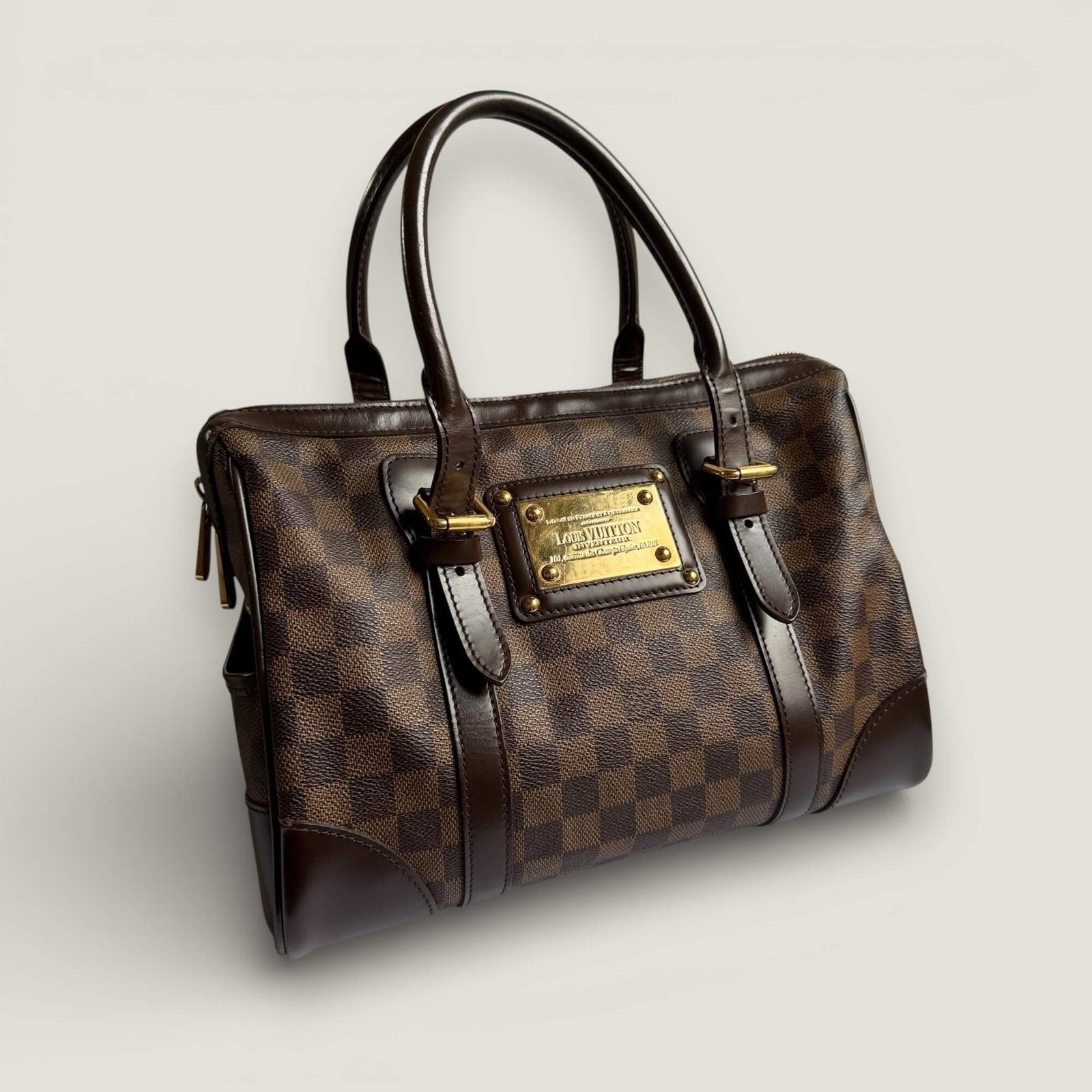 Louis Vuitton Berkeley handbag brown damier ebene vintage