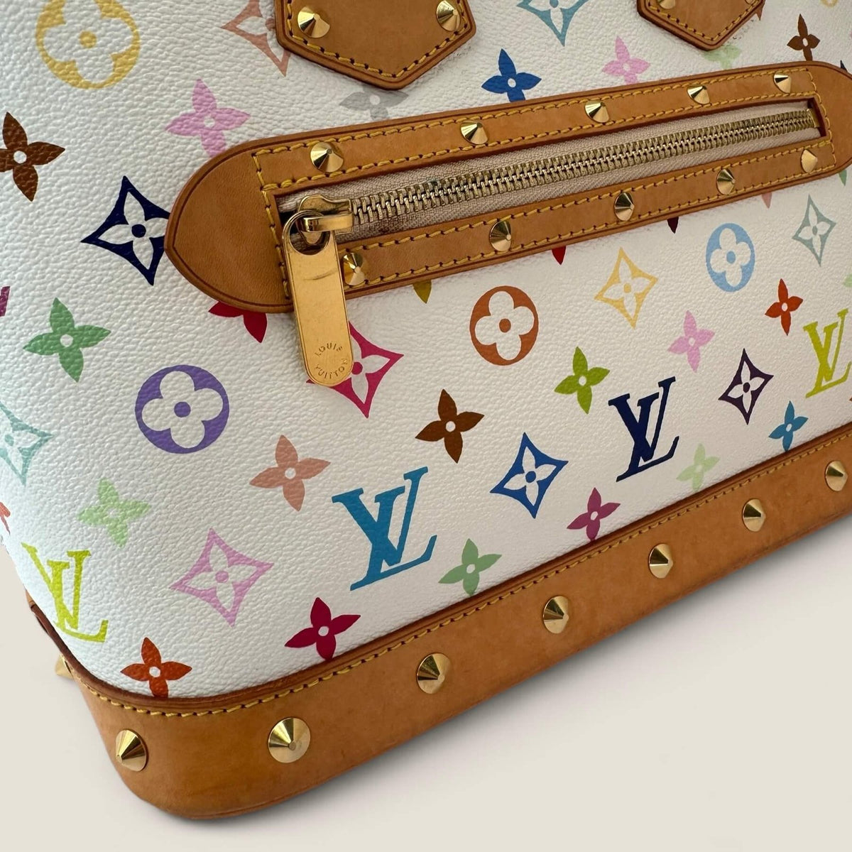 Louis Vuitton colored monogram canvas white used