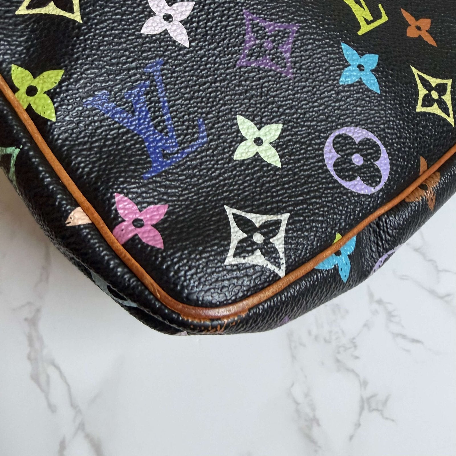 Louis Vuitton murakami pochette accessories black multicolor early 2000s