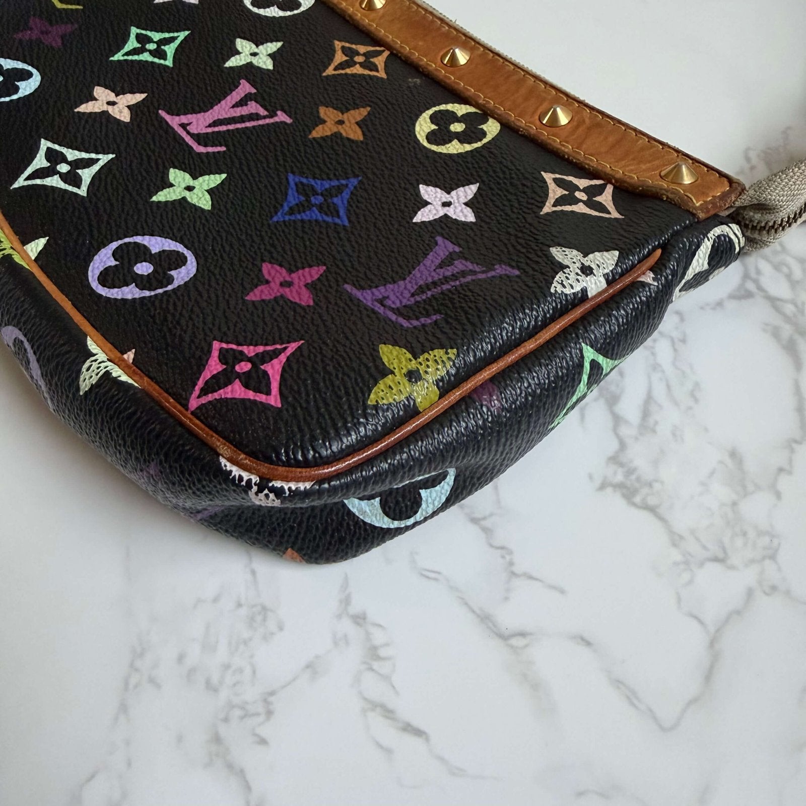 Louis Vuitton pochette accessories multicolor black Y2K bag