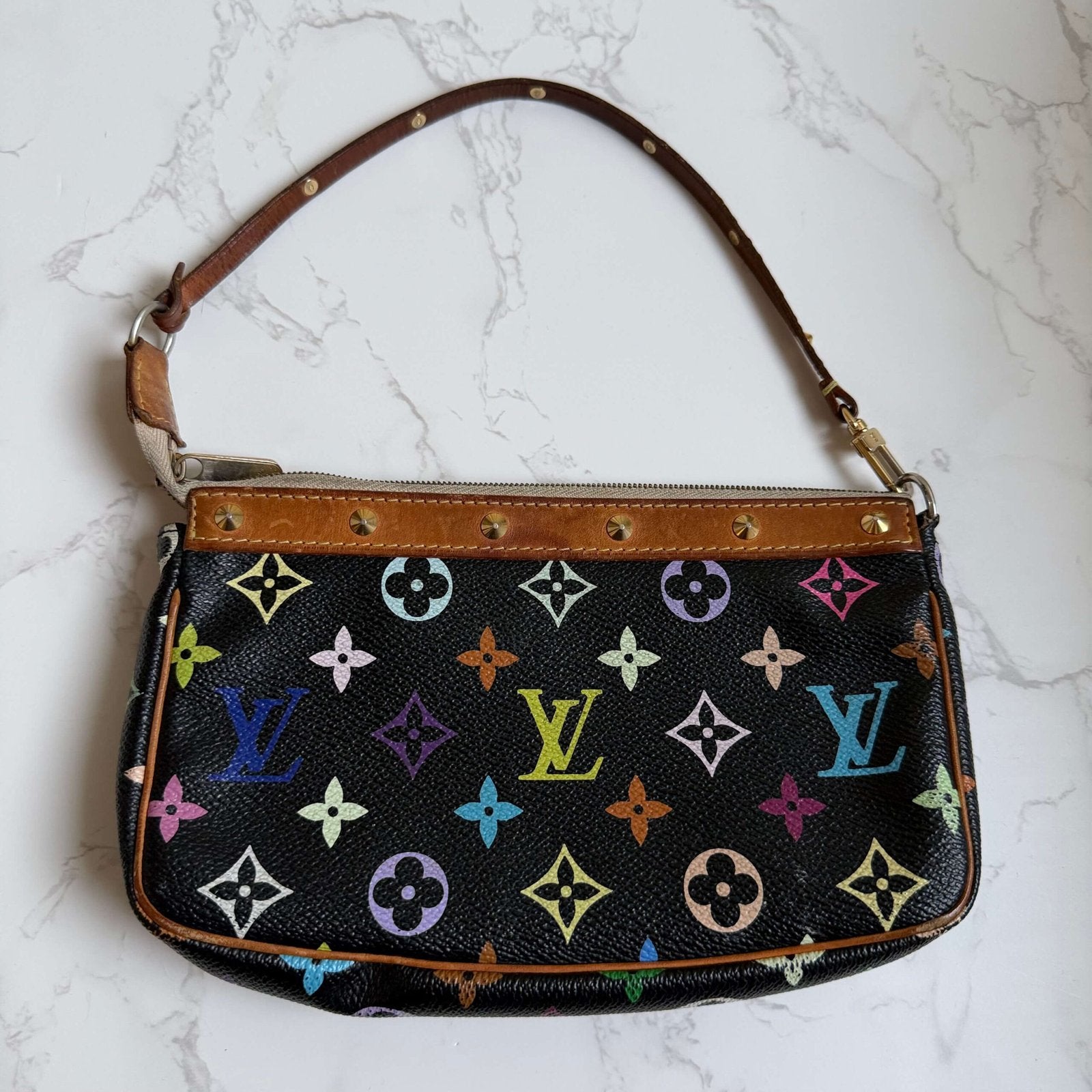 Louis Vuitton Pochette Accessoires black multicolor bag<br>
