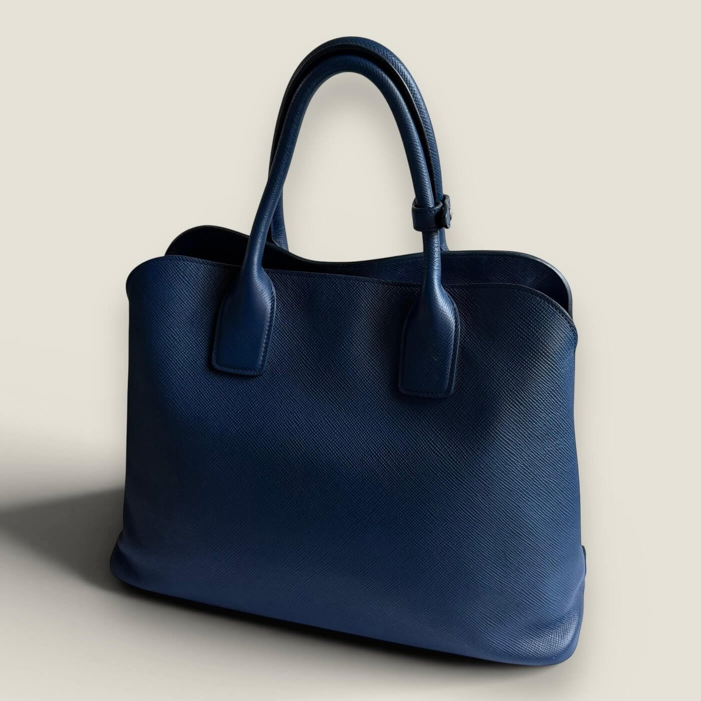 Prada saffiano cuir blue luxury handbag