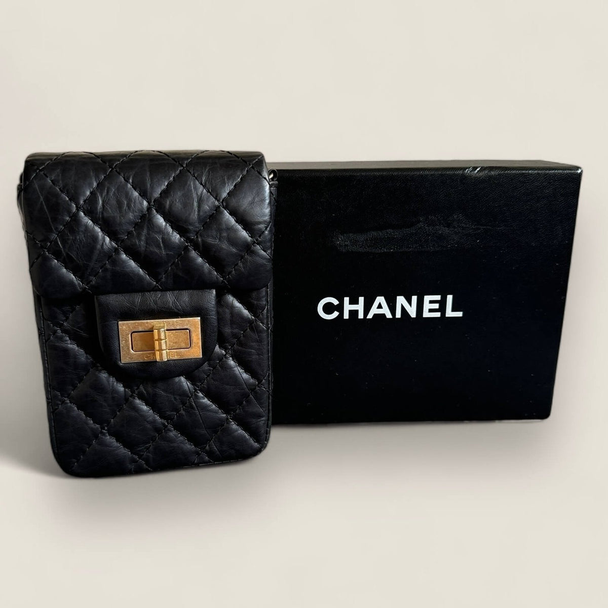 Pre-owned Chanel mini crossbody bag with original box