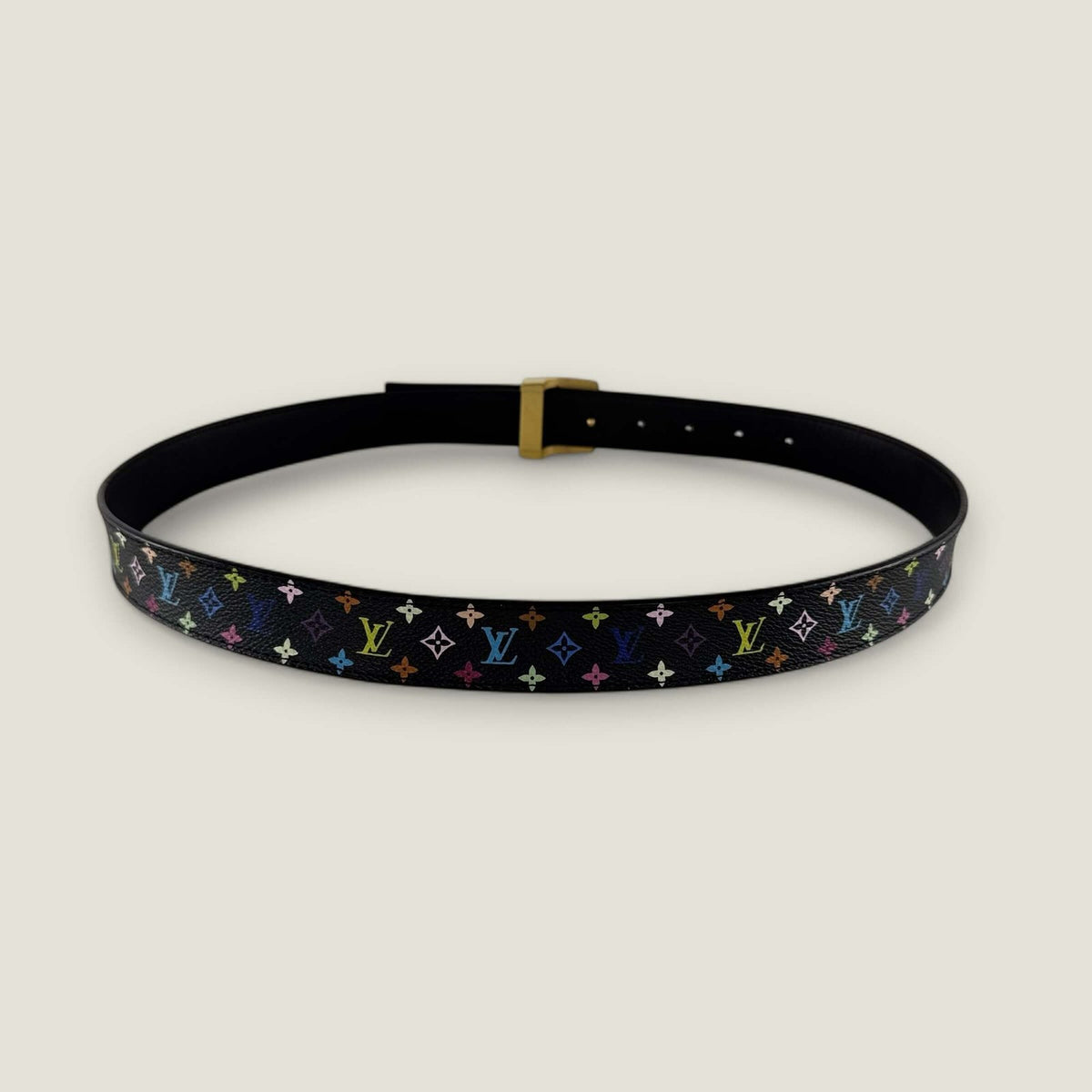 Pre-owned Louis Vuitton Takashi Murakami multicolor belt black
