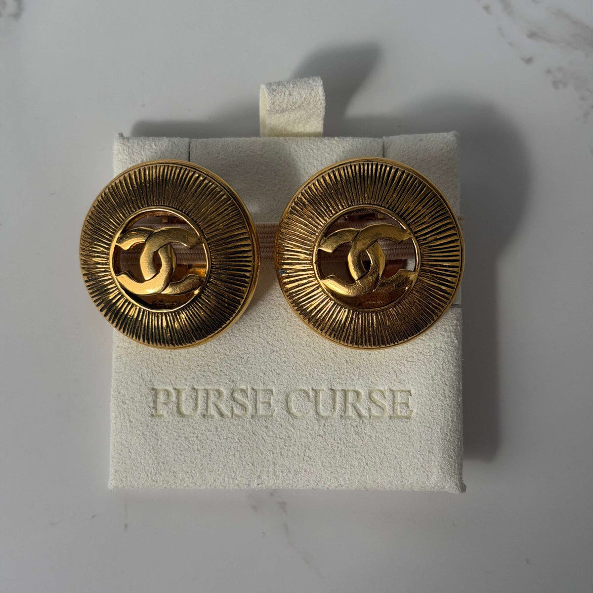 Purse Curse vintage Chanel earrings 24k gold plated