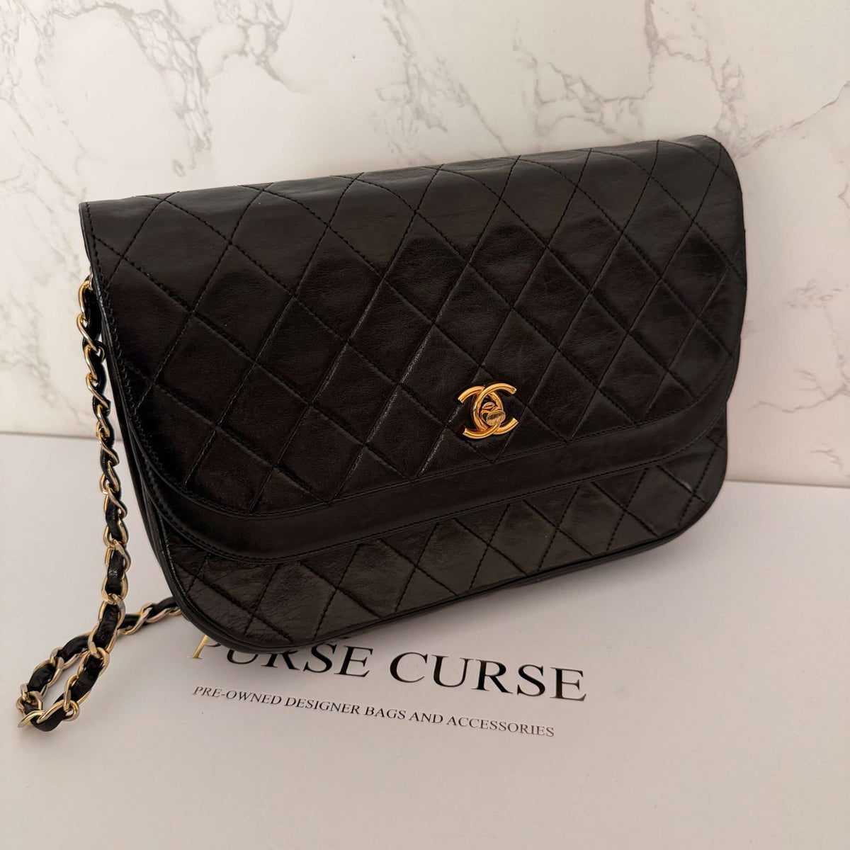 Vintage Chanel Double Flap black lambskin