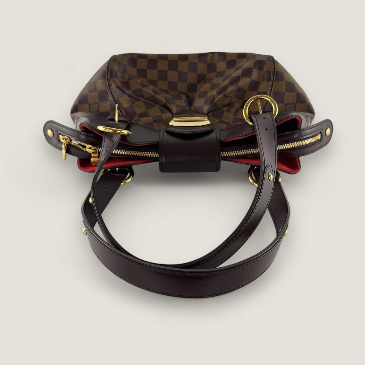 Front Louis Vuitton Sistina PM damier ebene canvas