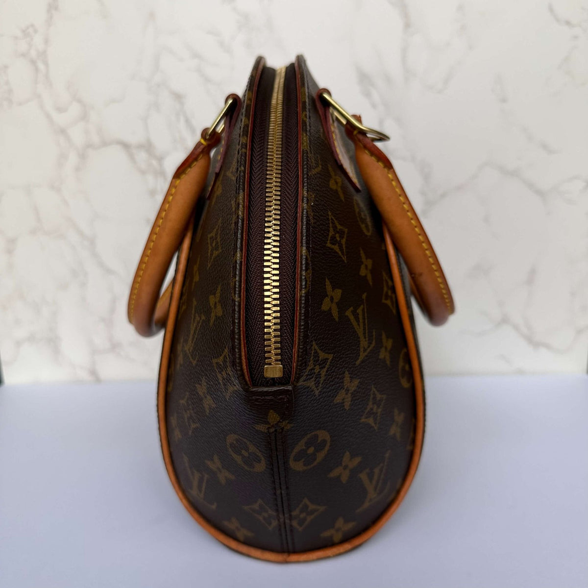 Side view of vintage Louis Vuitton Ellipse