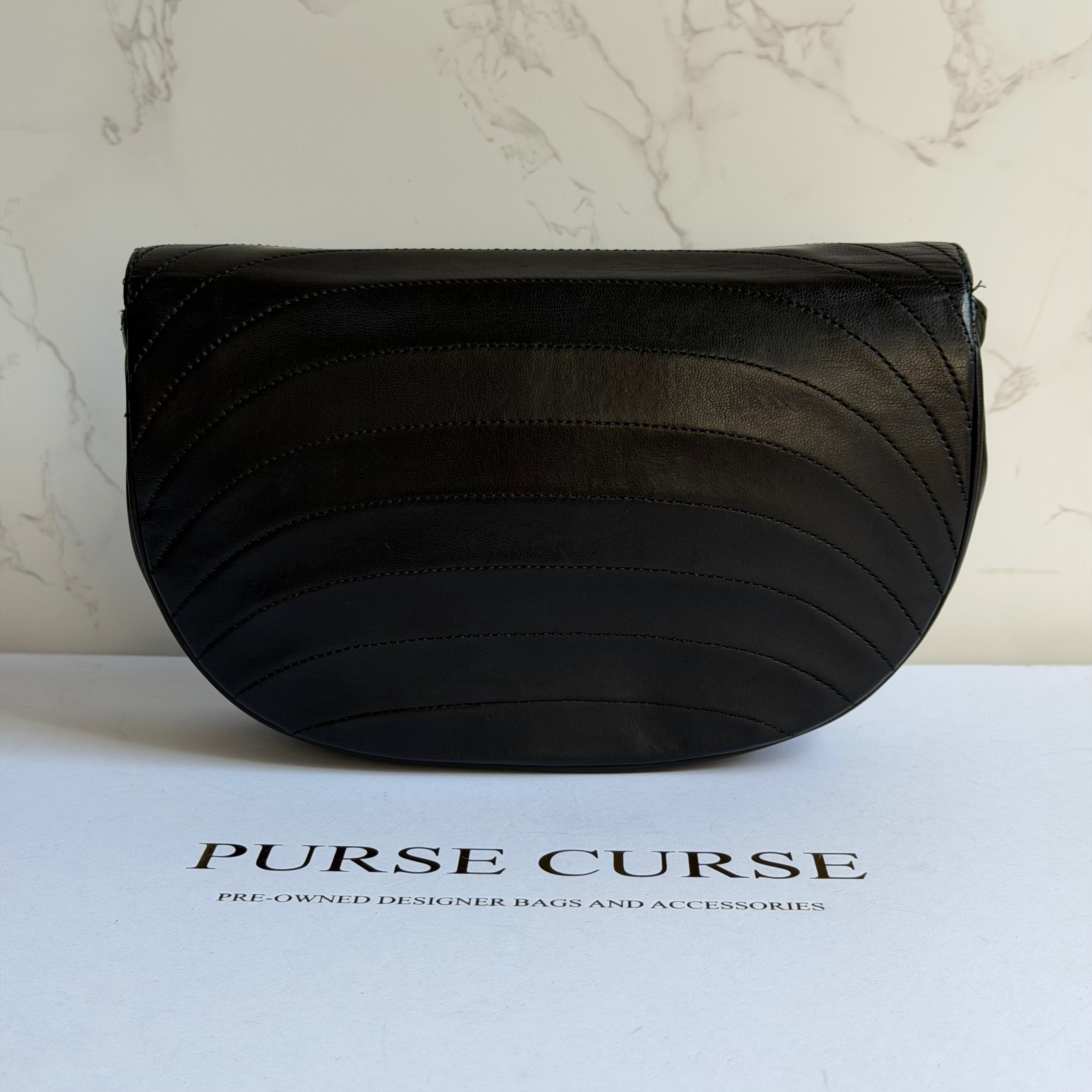 Chanel vintage half moon flap black