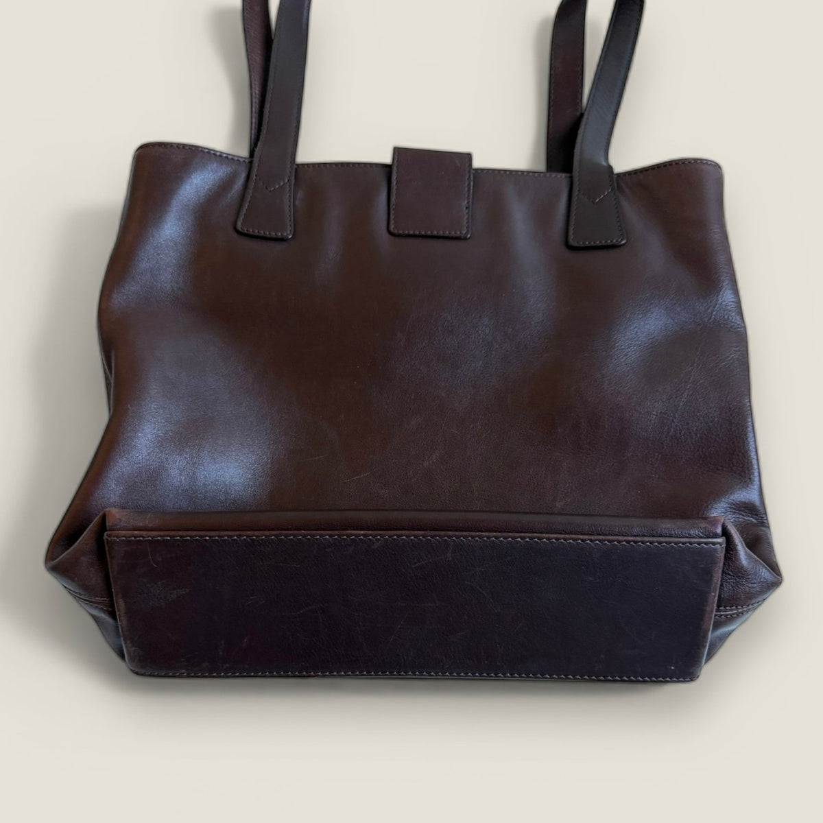 vintage Chanel brown lambskin tote pre-owned designer bag