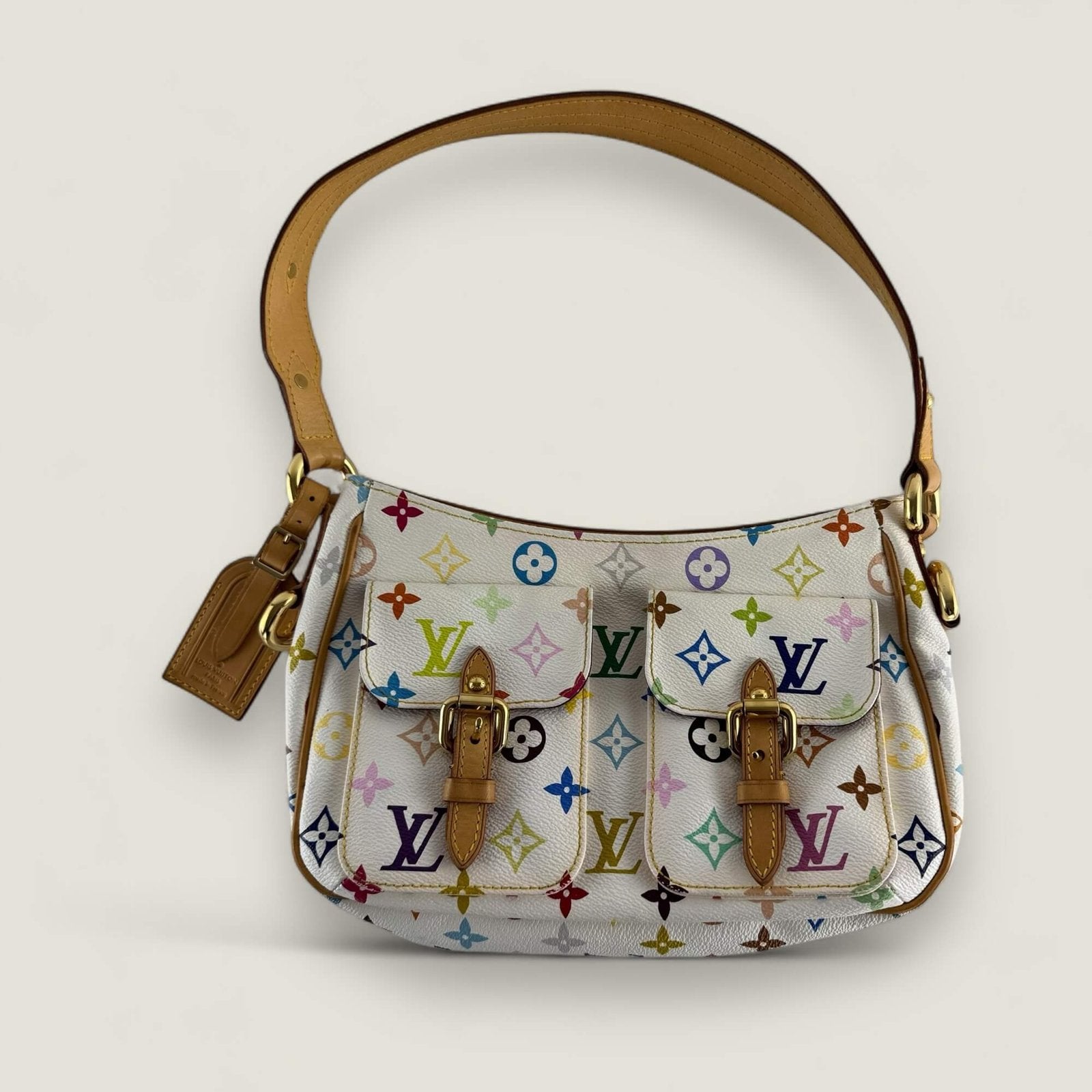vintage Louis Vuitton Lodge bag in white multicolor monogram canvas