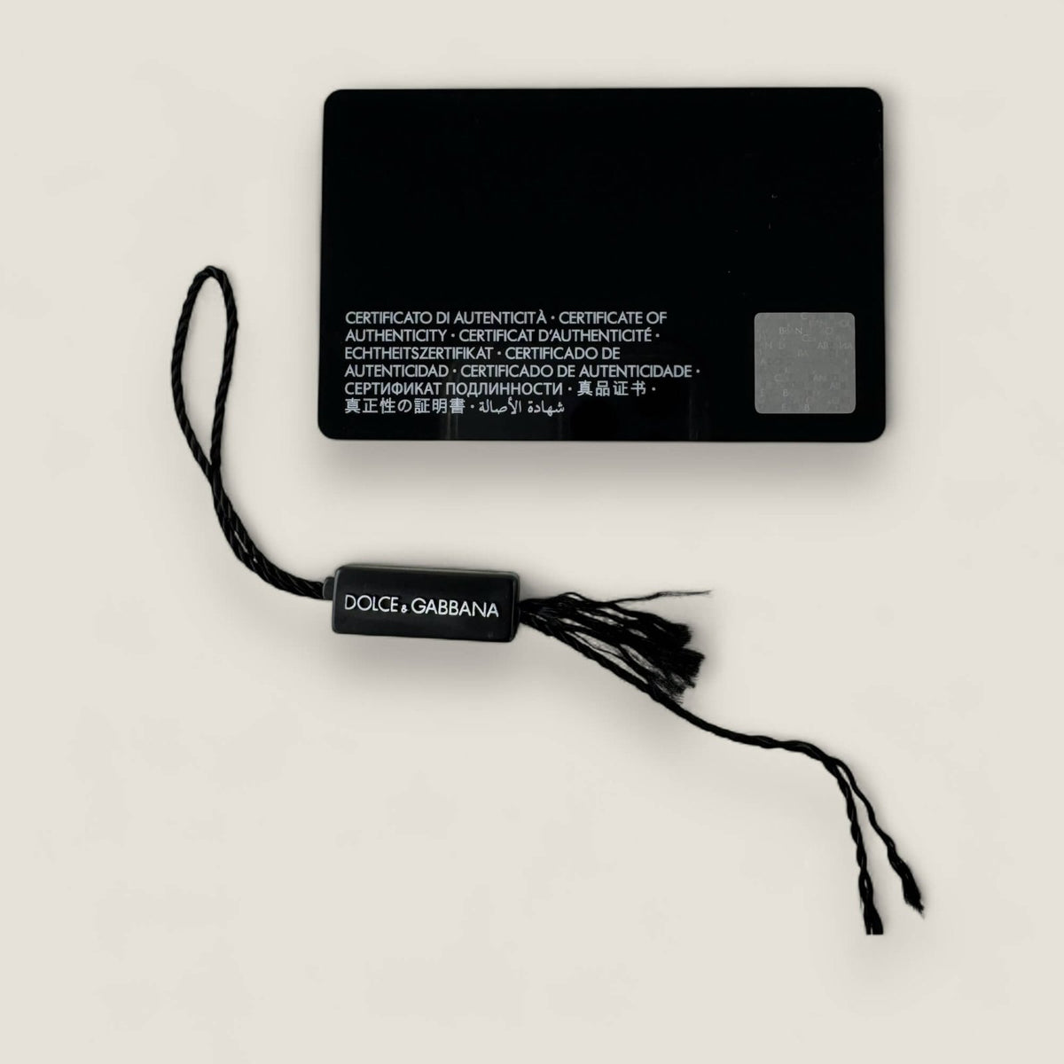 Authentic Dolce & Gabbana DG Millennials authenticity card