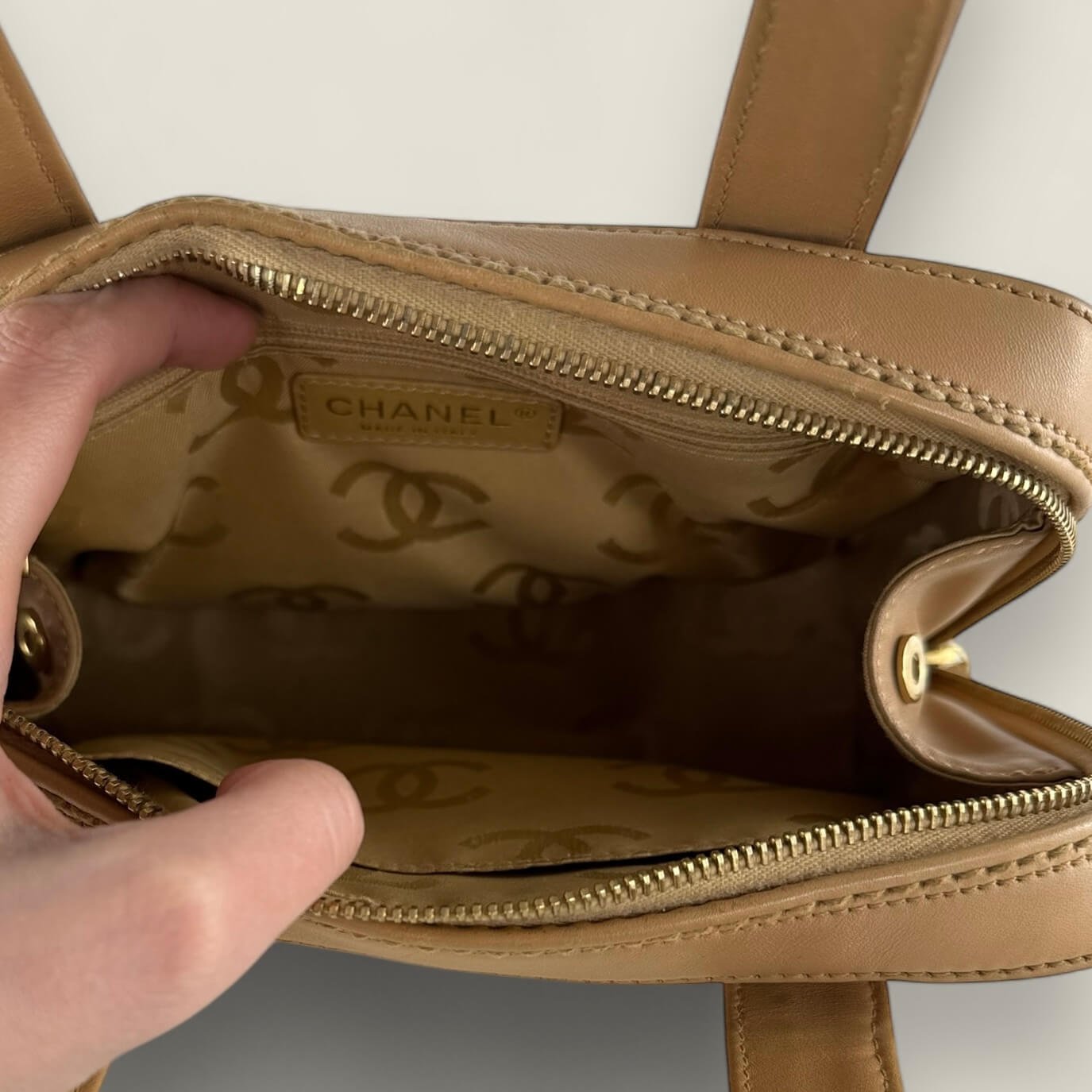 Inside Chanel wild stitch beige
