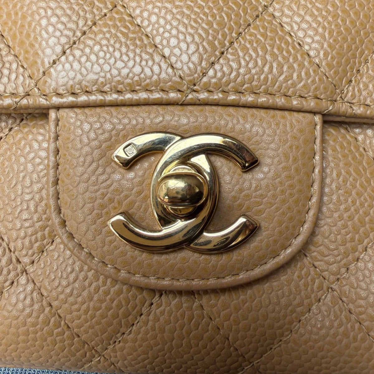 Chanel 24k hardware vintage East West flap bag