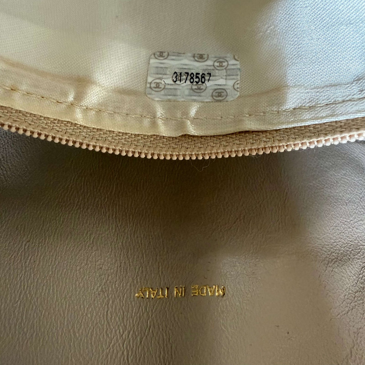 Chanel CC quilted camera bag caviar leather serial number