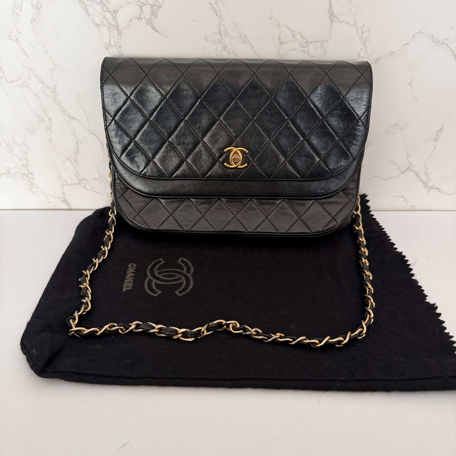 Chanel Double Flap gold-colored chain