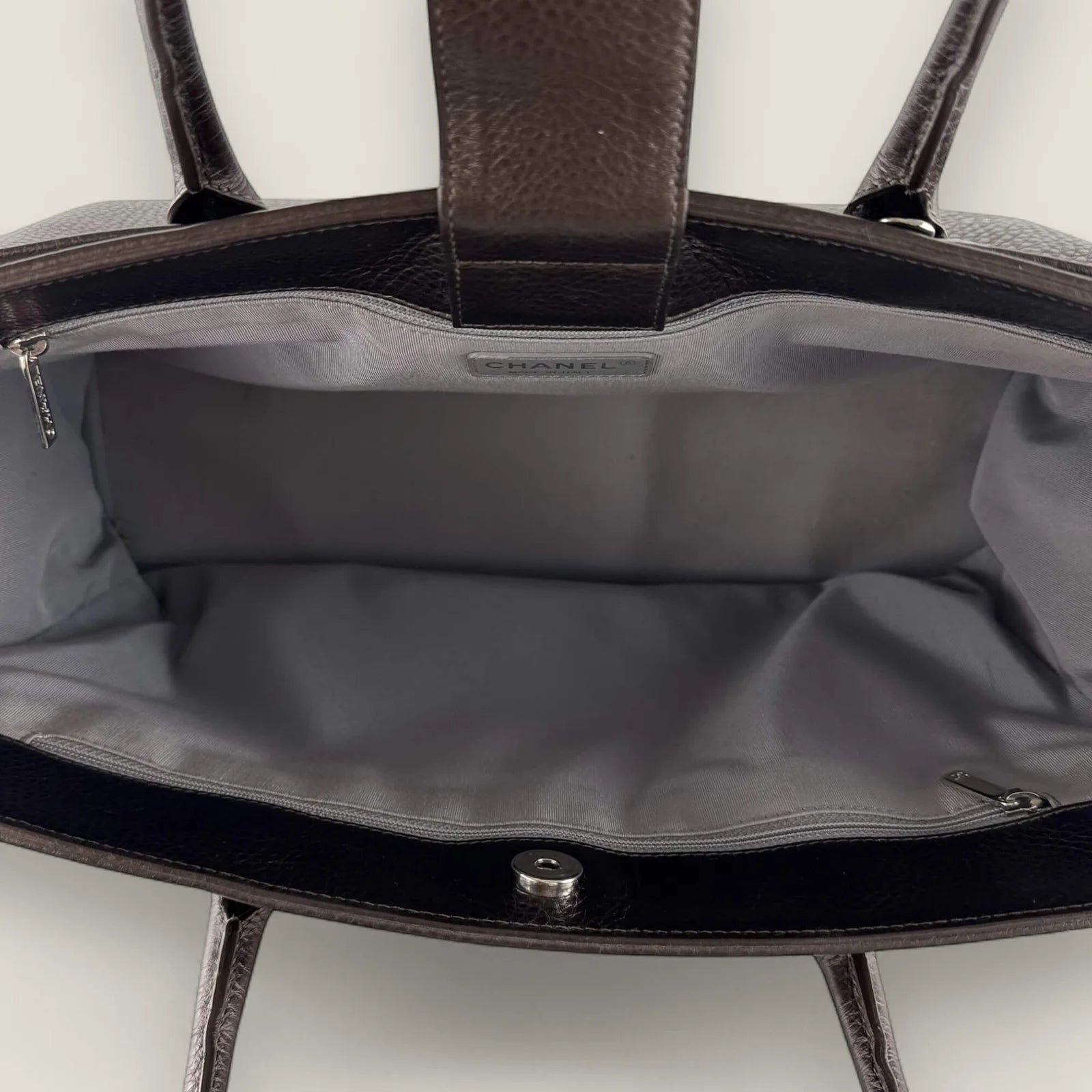 Chanel Executive tote brown metalic leather