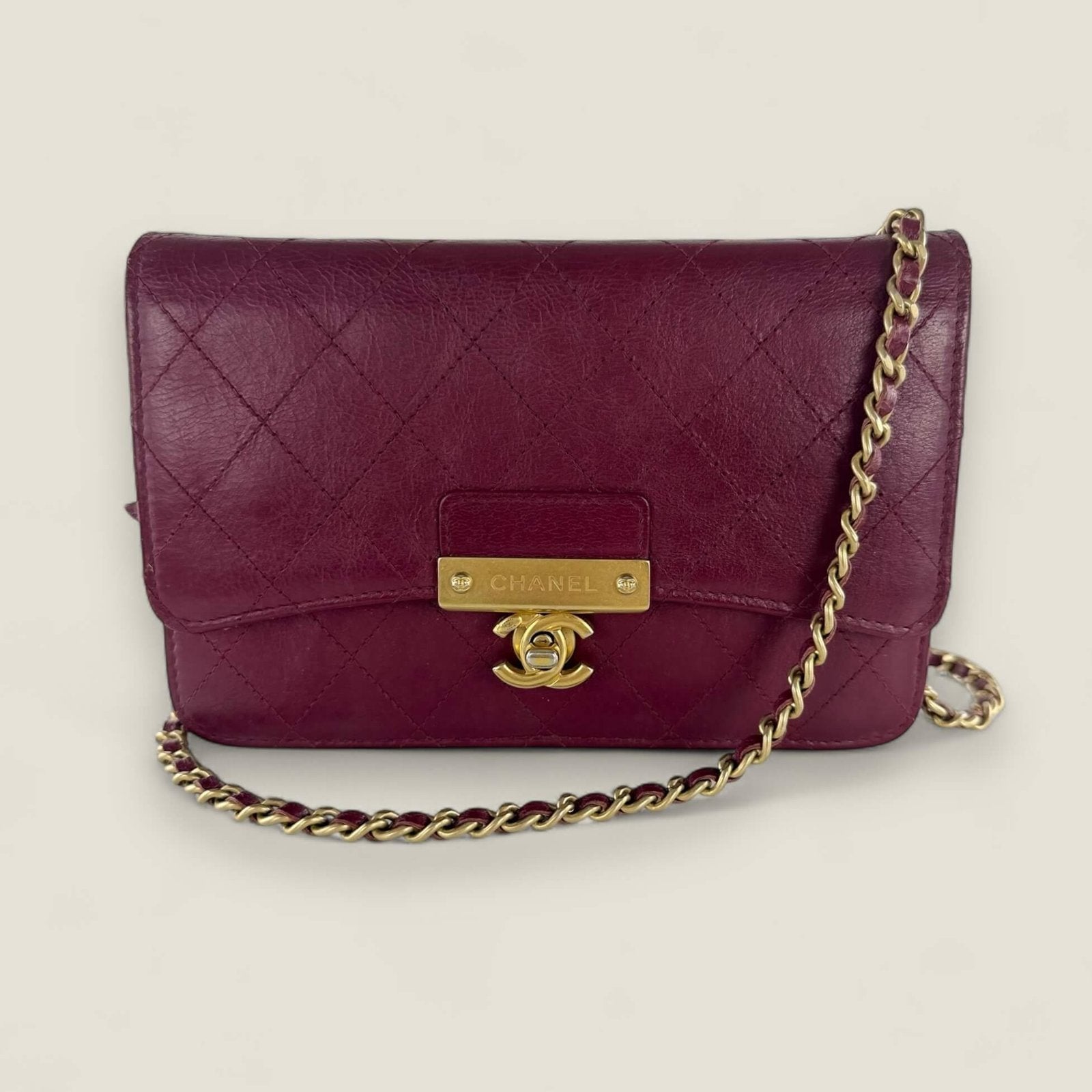 Chanel WOC red leather gold hardware
