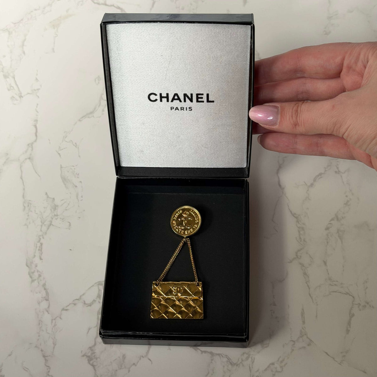 Chanel handbag brooch original box