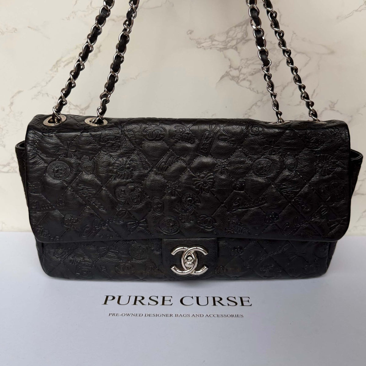 Chanel jumbo lucky symbols shoulder bag front view