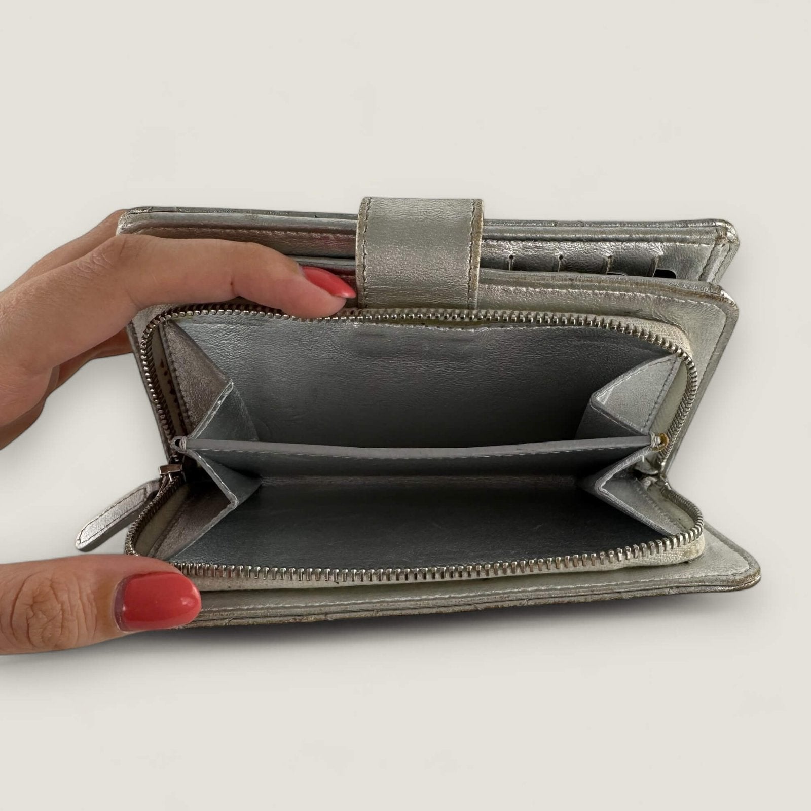 Chanel wallet authentic silver