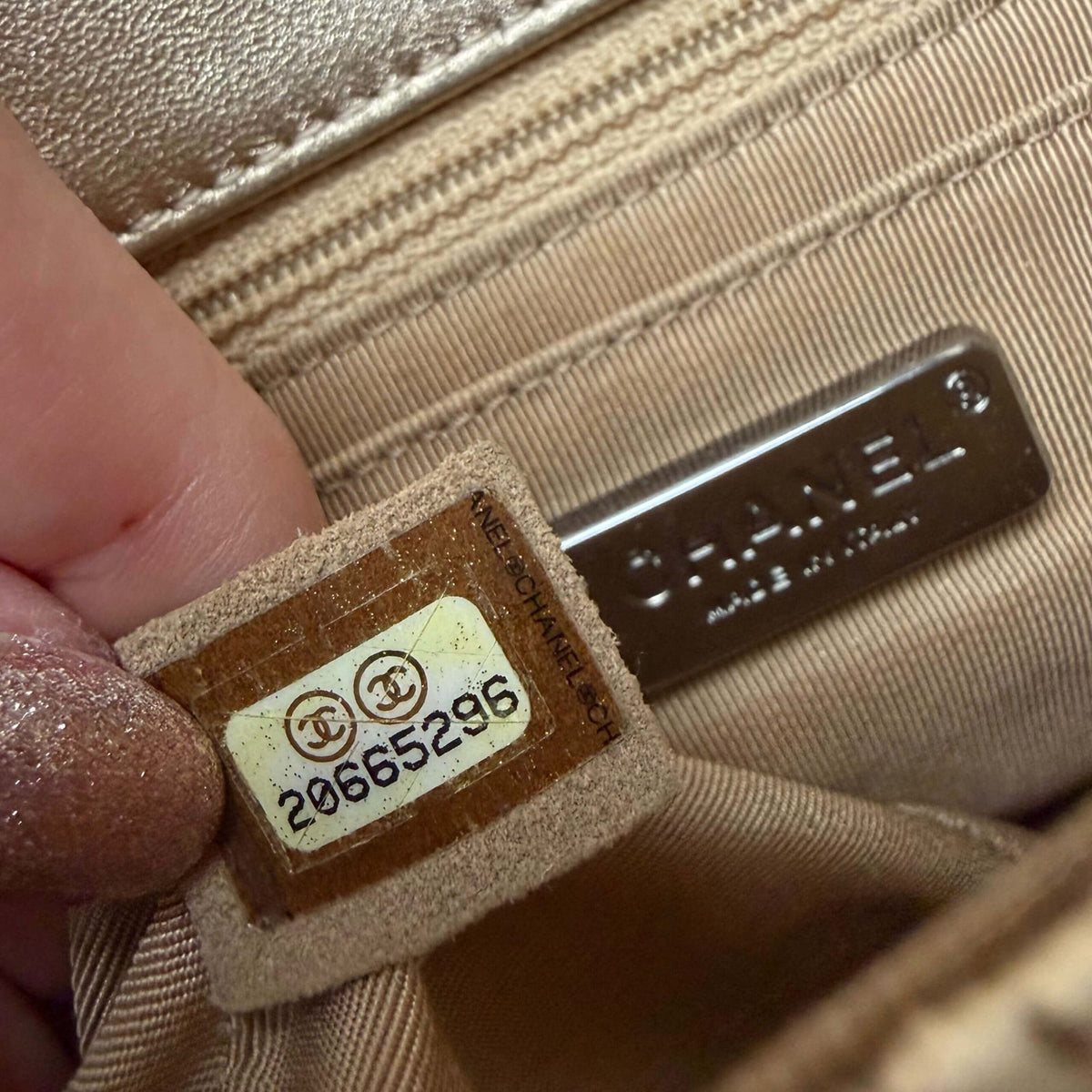 Chanel serial number authentic pre-owned bag