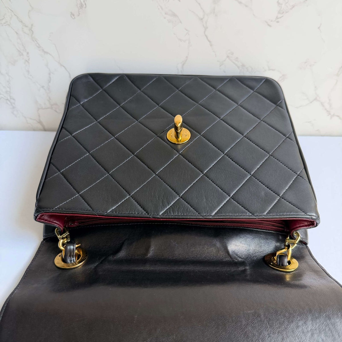 Chanel bag 1994–1996 hardware detail 24k gold plated