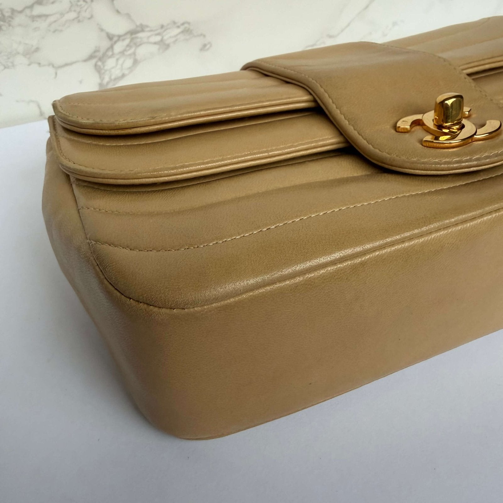 Chanel vintage lambskin corner wear