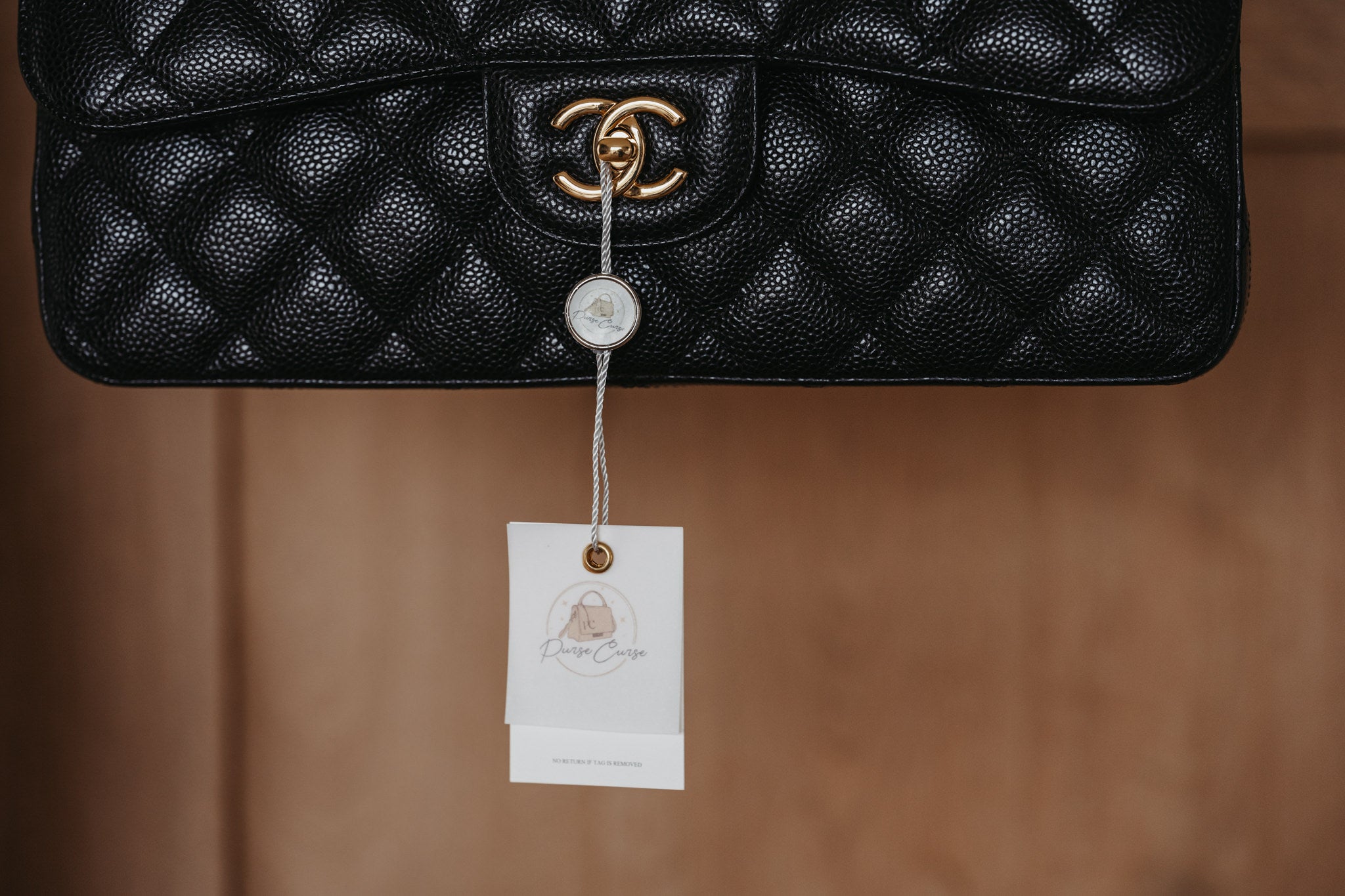 Chanel jumbo classic flap bag with return sticker Purse Curse pre-owned designer bag returns