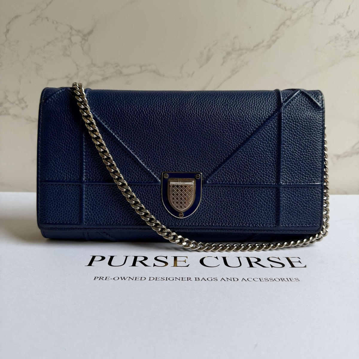 Dior Diorama Croisiere WOC blue leather front view