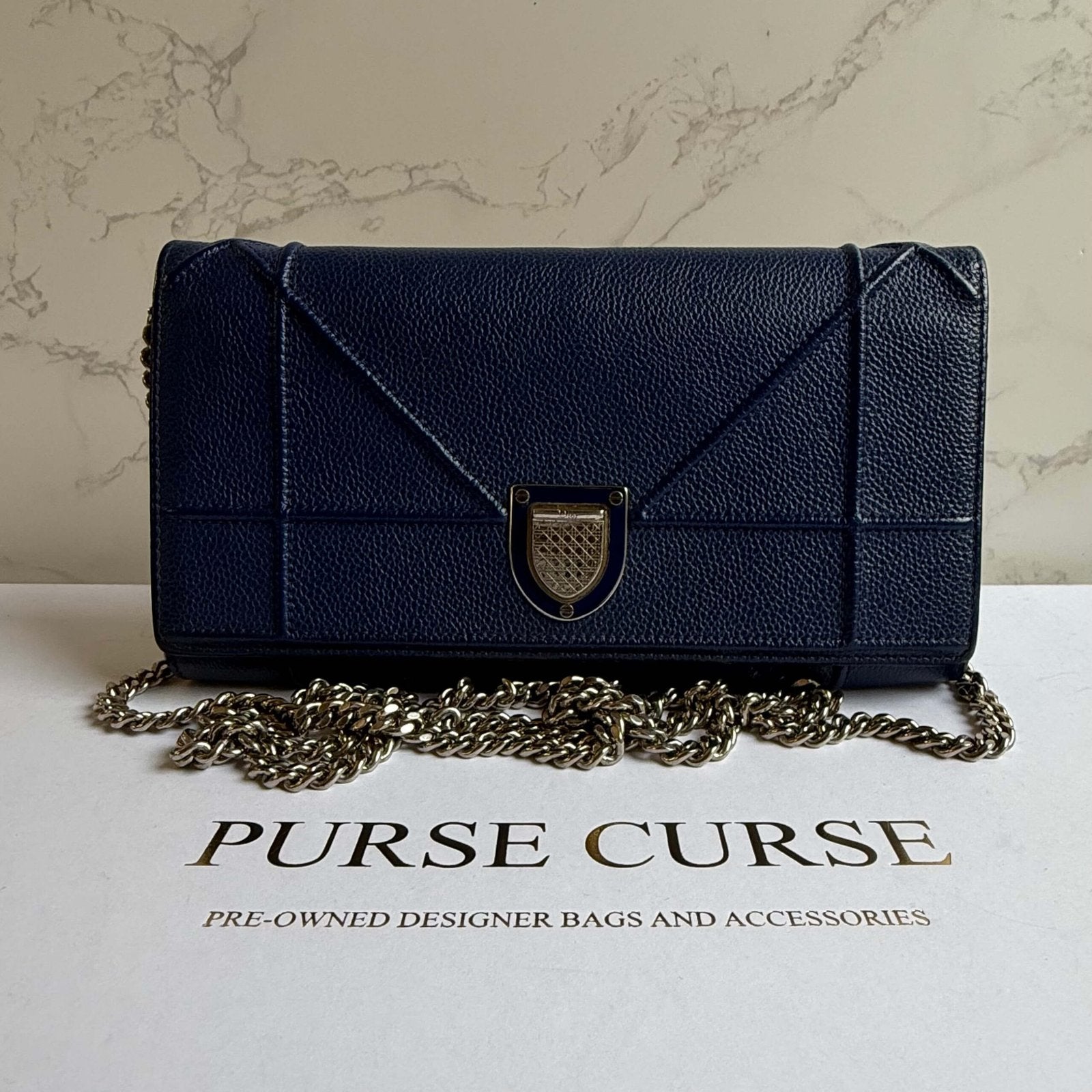 Dior Diorama Croisiere WOC side view blue leather