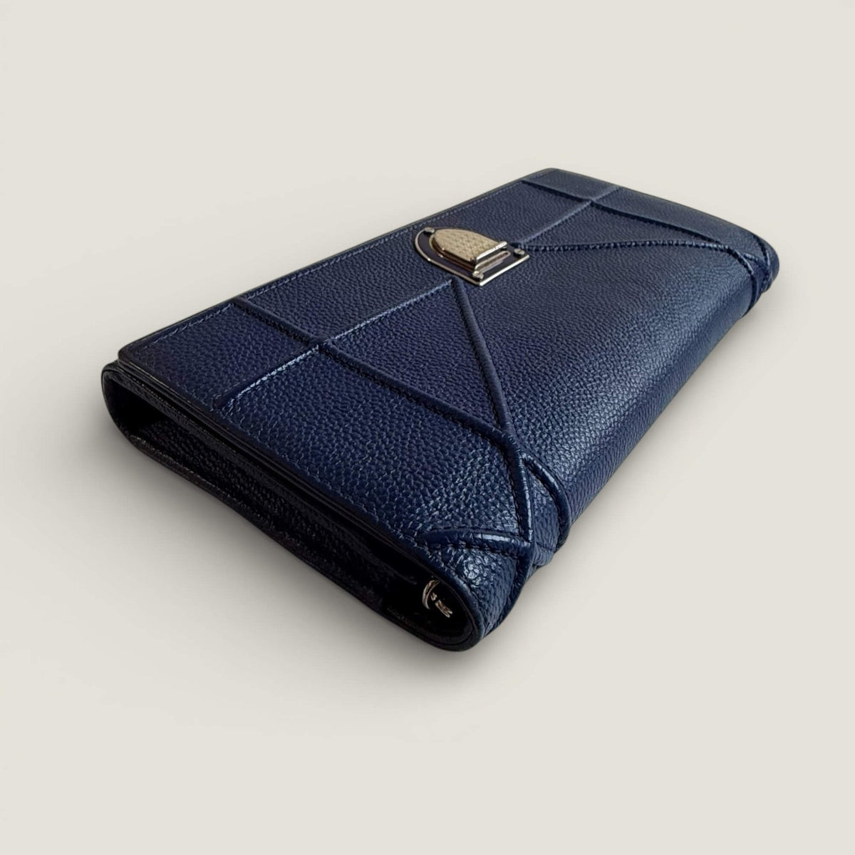 Dior Diorama Croisiere clutch blue leather minimal design