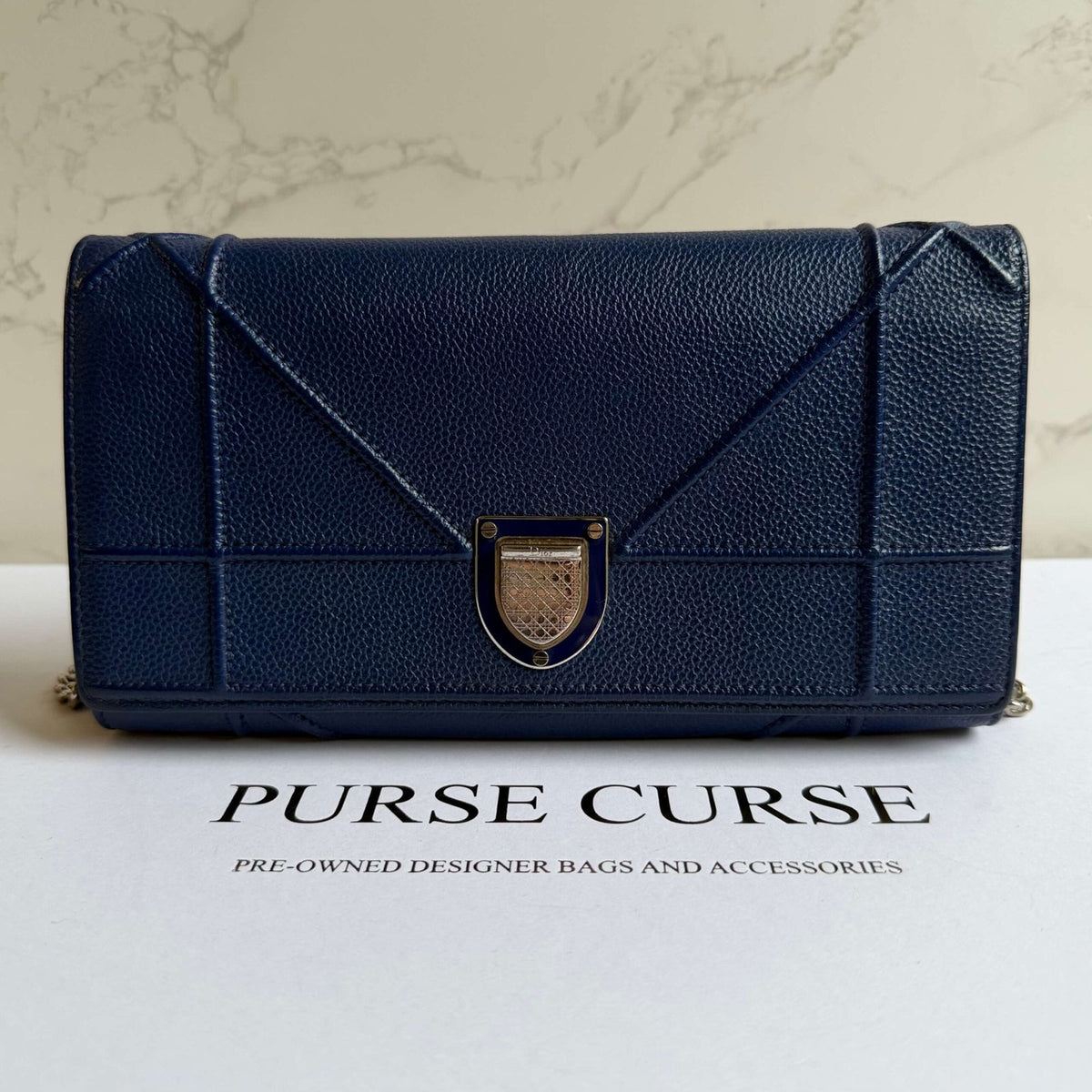 Dior Diorama Croisiere clutch without necklace blue